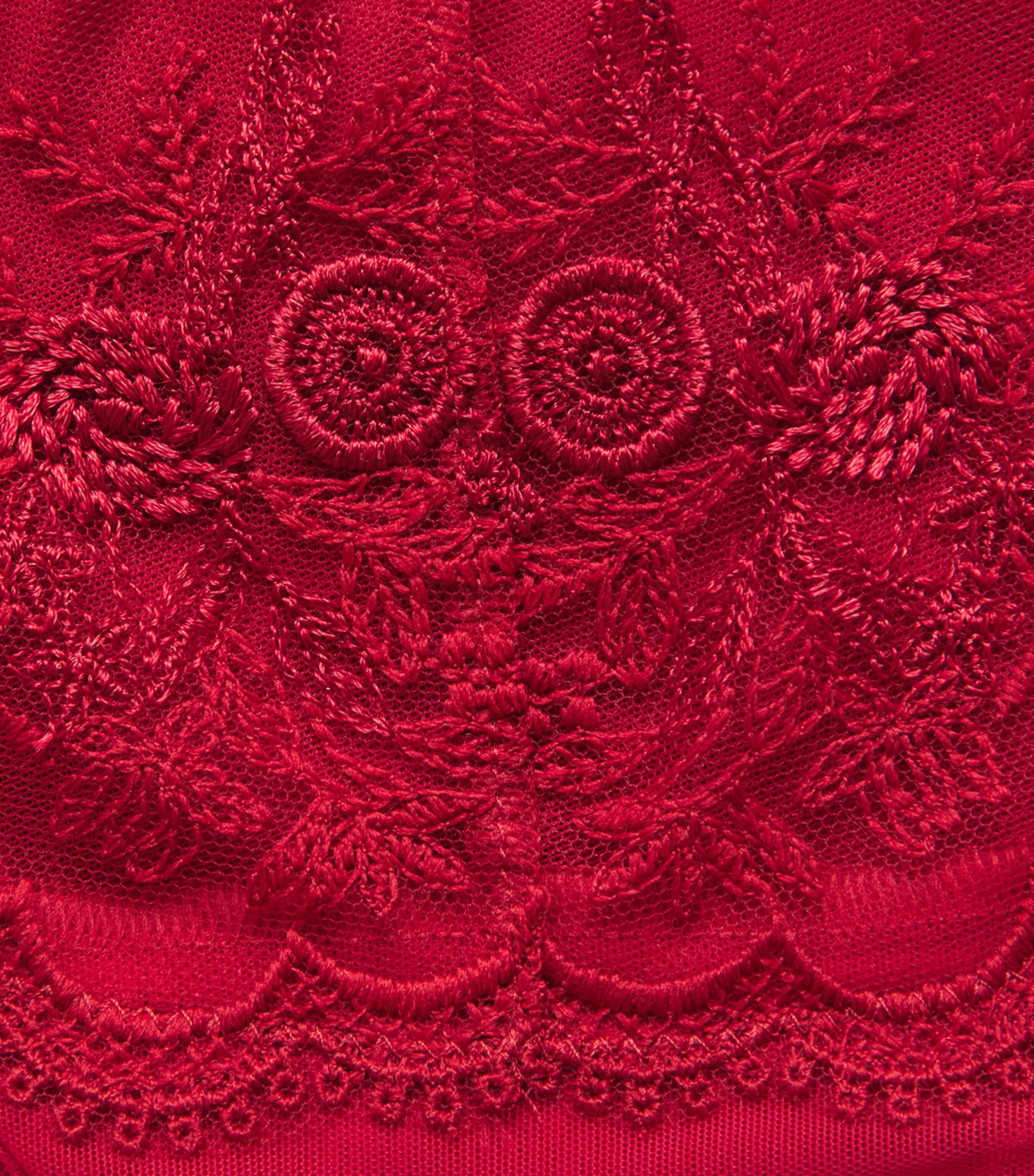Simone Perele Womens Lace Intrigue Shorty Briefs Opera Red Image 4