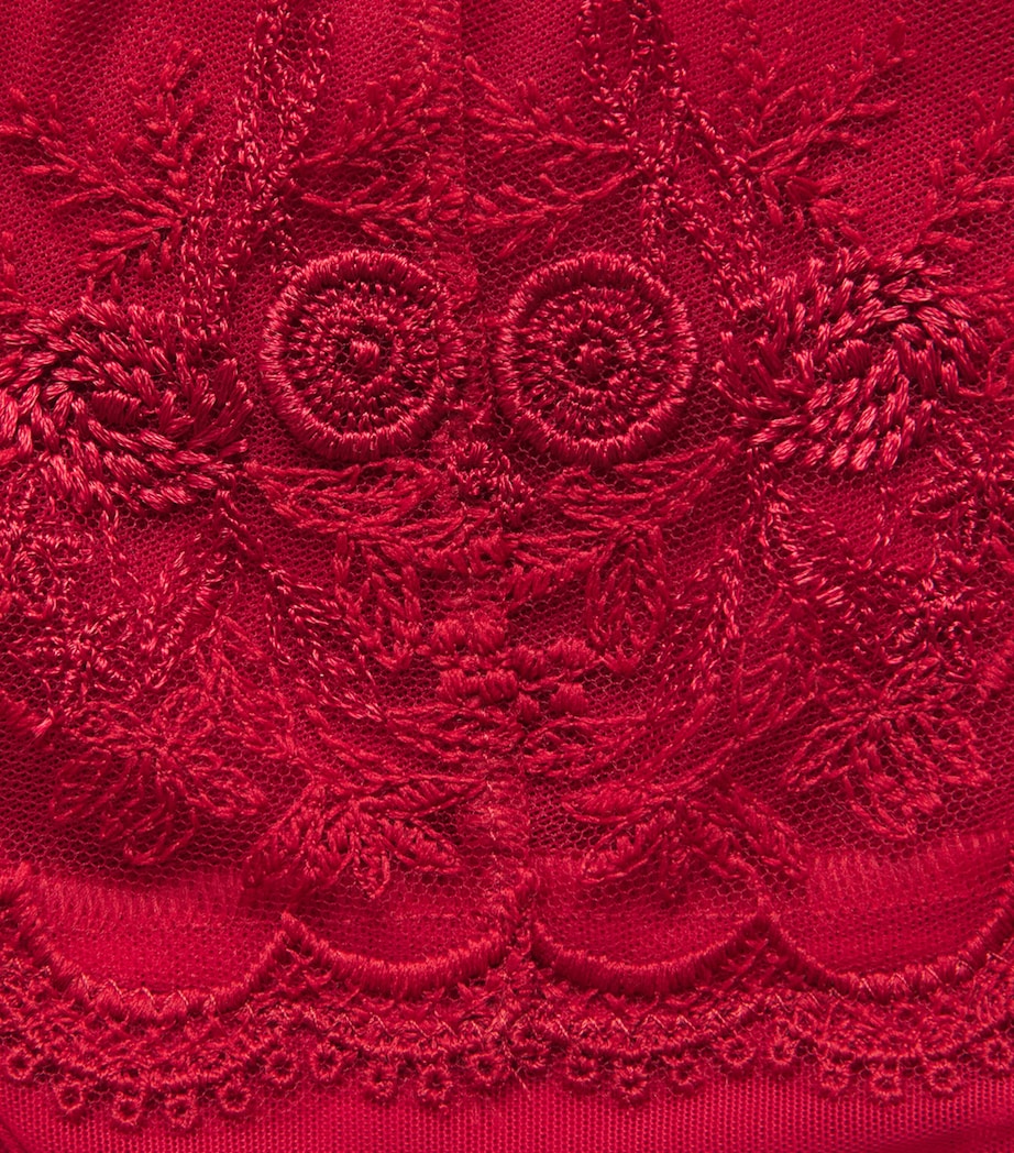 Simone Perele Womens Lace Intrigue Shorty Briefs Opera Red Image 4