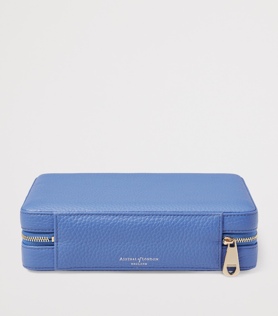 Large Leather Travel Jewellery Case CAPRI BLUE Image 2