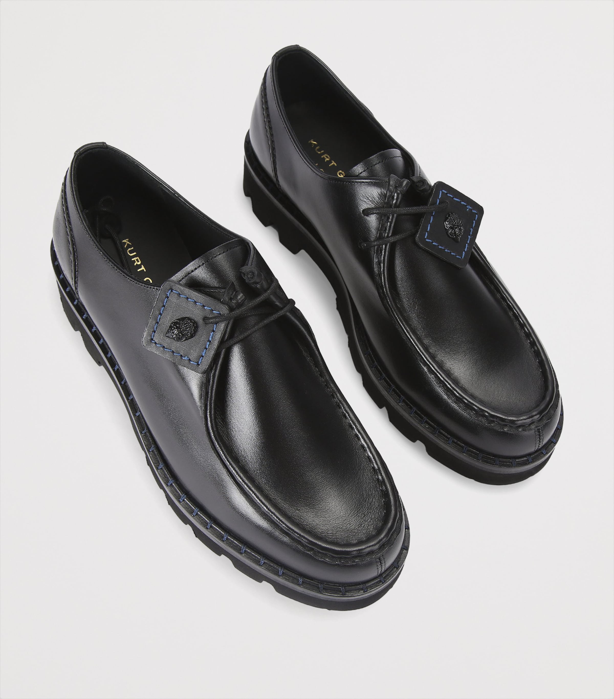 Leather Brompton Derby Shoes BLACK Image 4