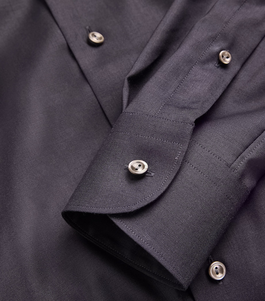 Virgin Wool-Cashmere Shirt 28 NAVY BLUE Image 5