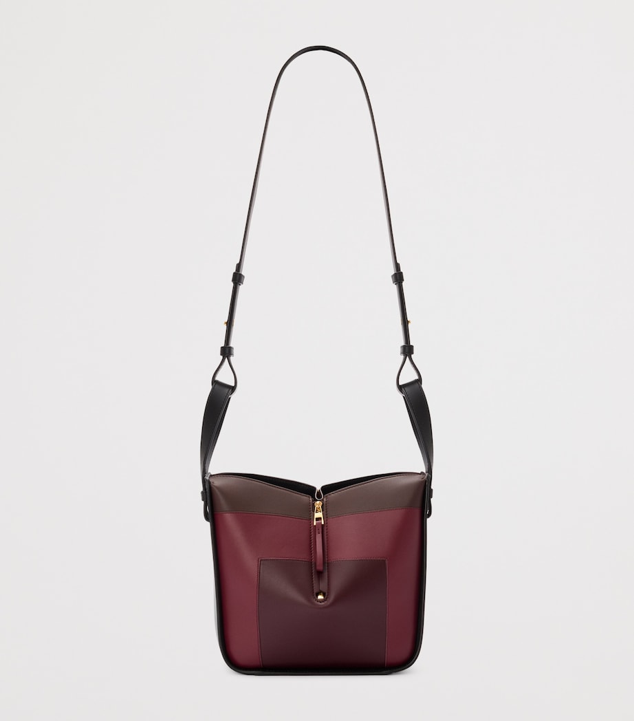 x Albers Leather Hammock Top-Handle Bag BLACK/BURGUNDY Image 5