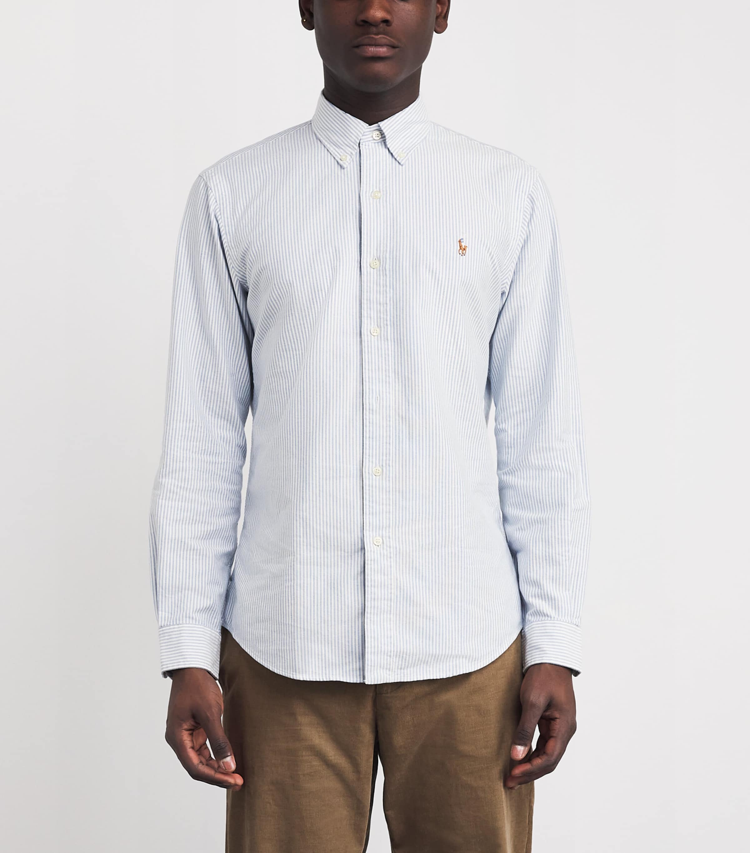 Polo Ralph Lauren Mens Striped Oxford Shirt Blue/white Stripe Image 3