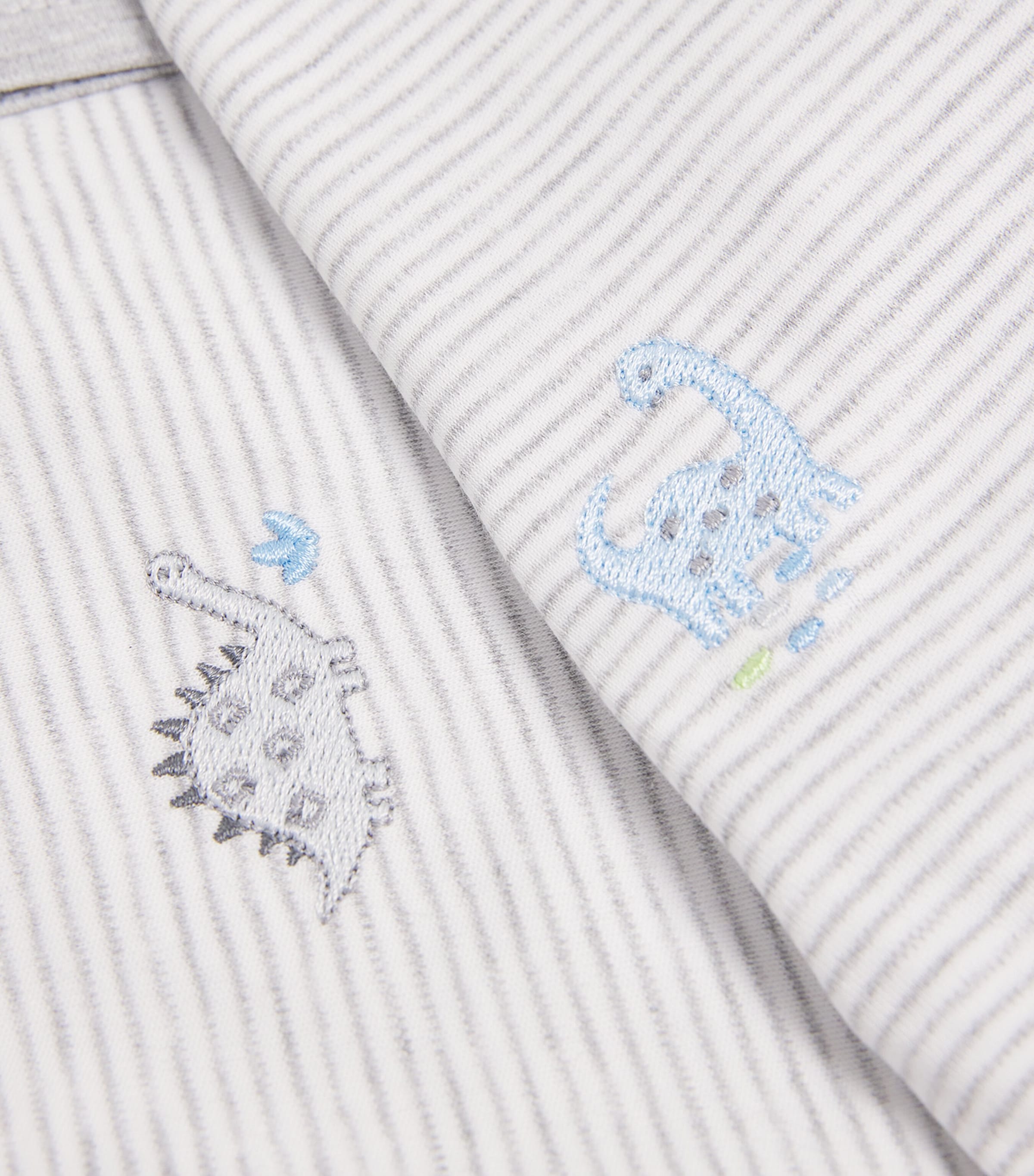 Pima Cotton Dinosaur Era All-In-One (0-12 Months) K020GREY Image 3