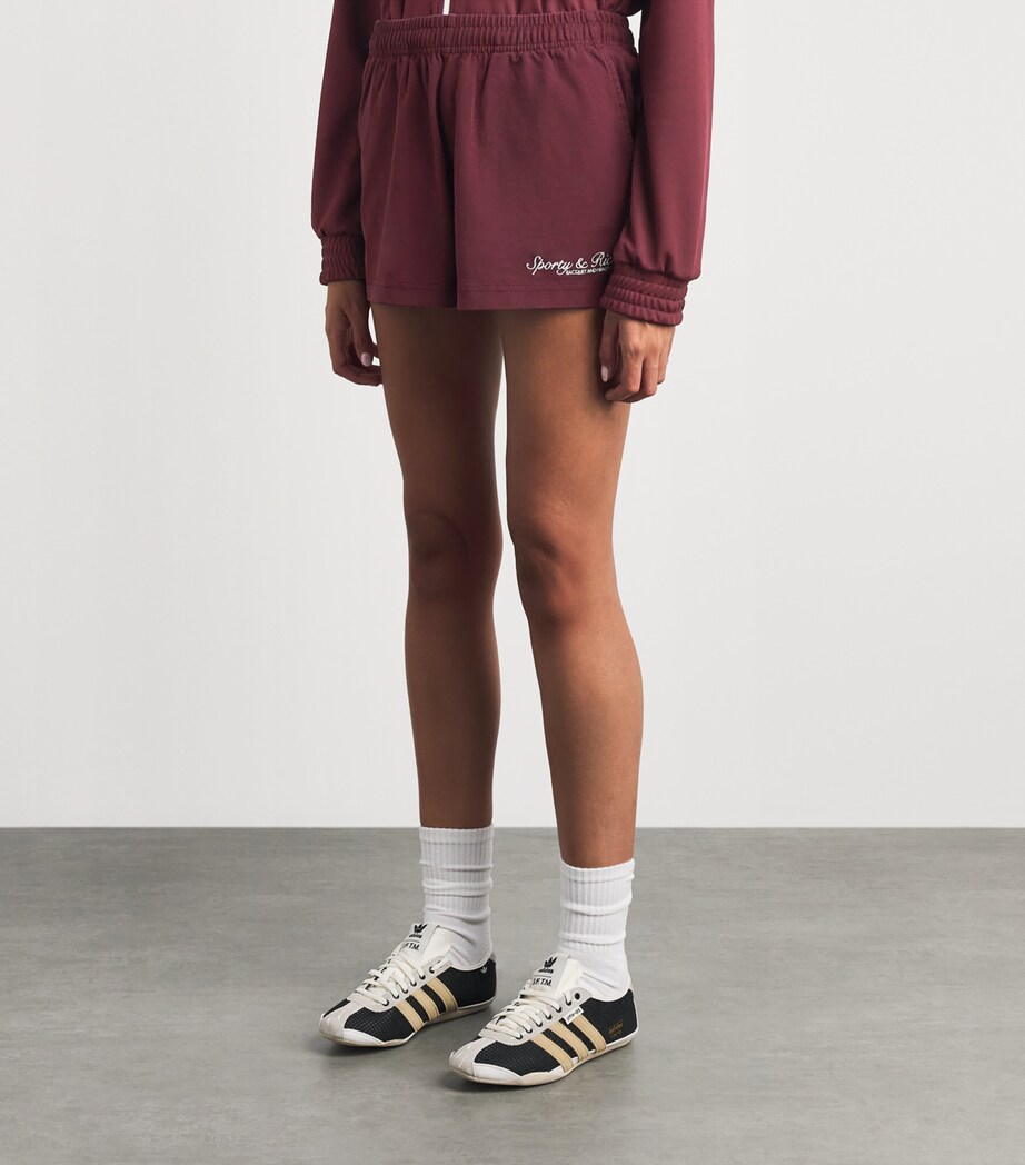 Sporty & Rich Womens Cotton Syracuse Sweat Shorts Bordeaux Image 4