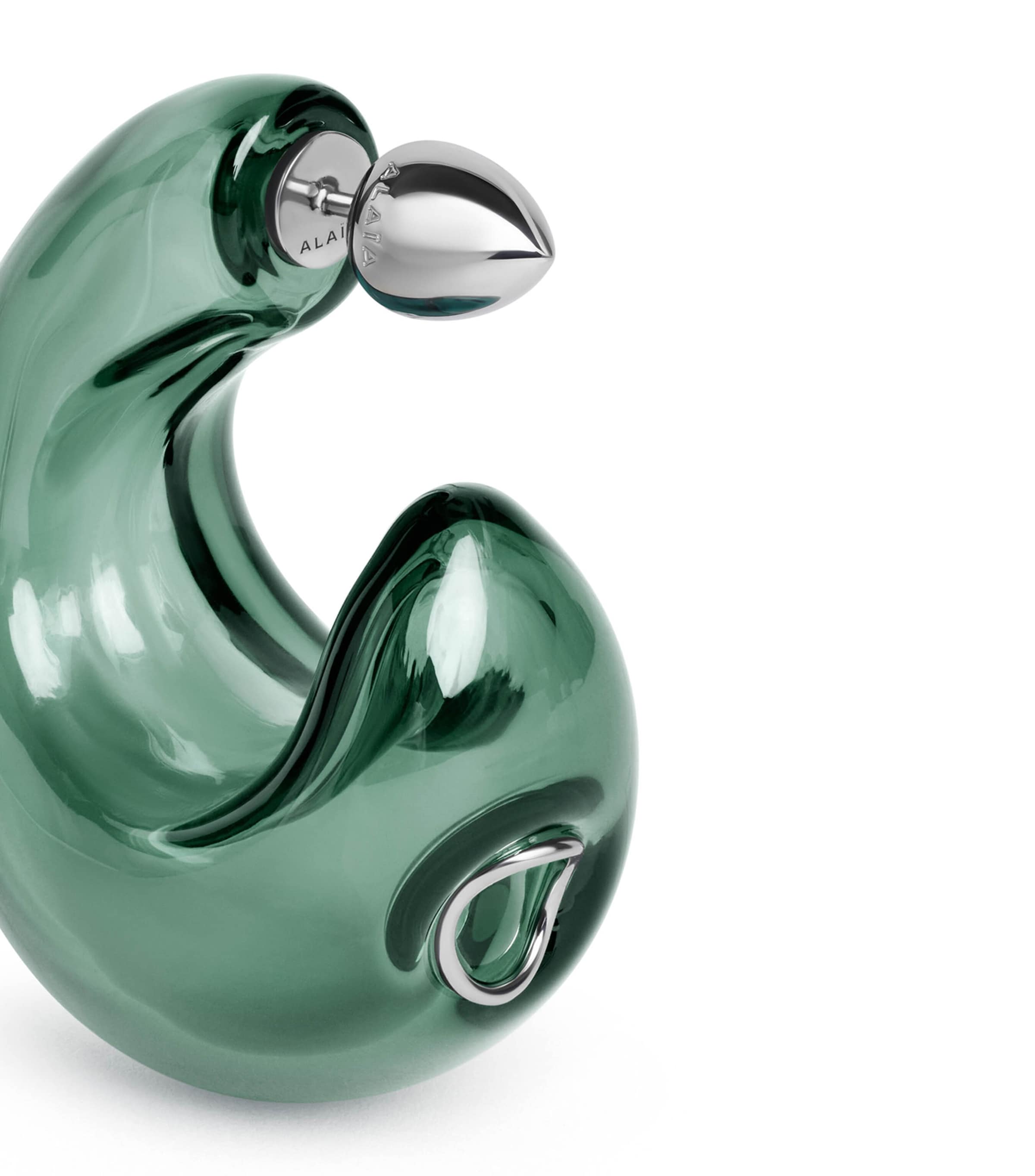 Alaïa Glass Bubble Hoop Earrings Grey Image 2