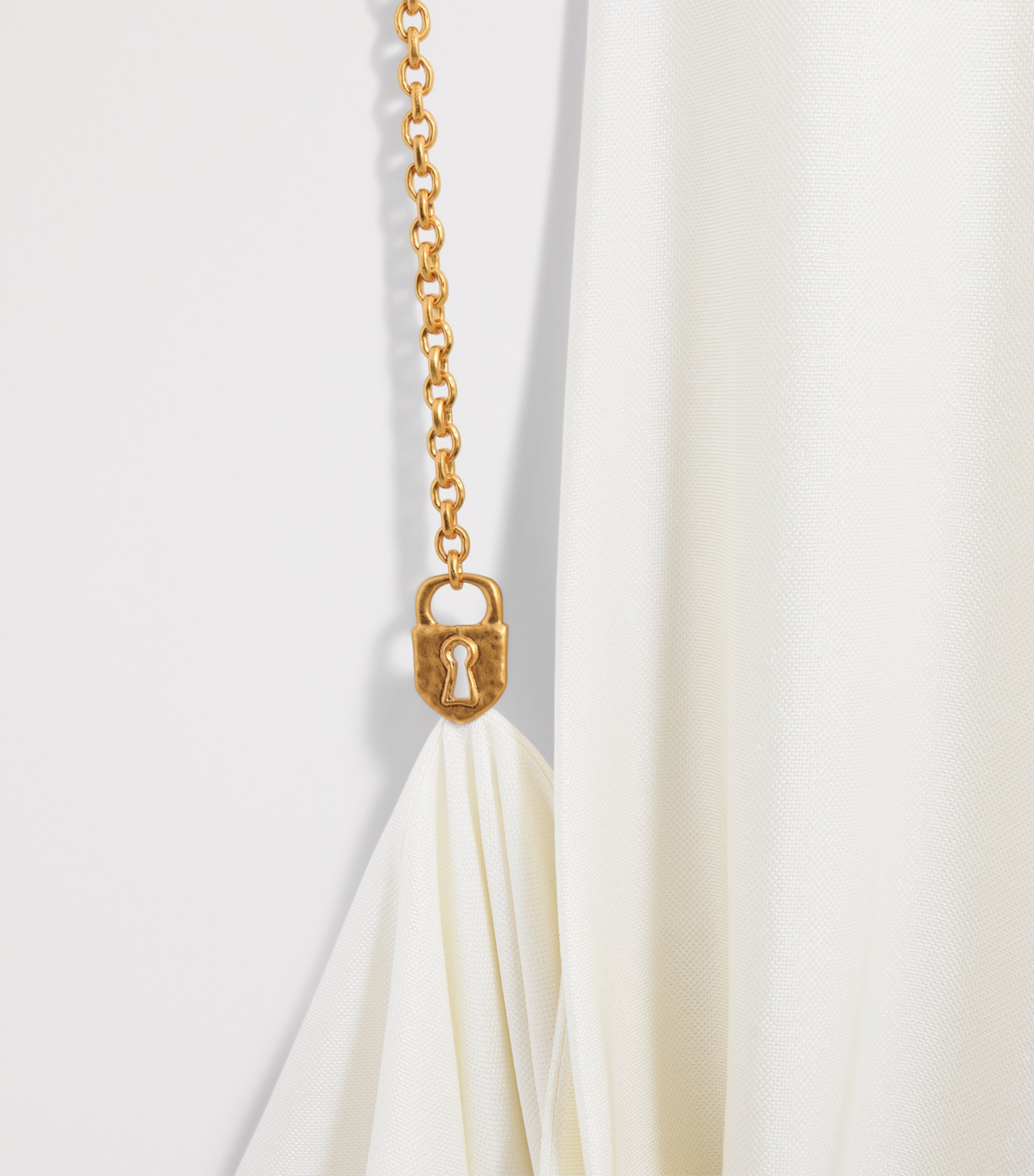 Schiaparelli Womens Keyhole Padlock and Chain Gown White Image 6