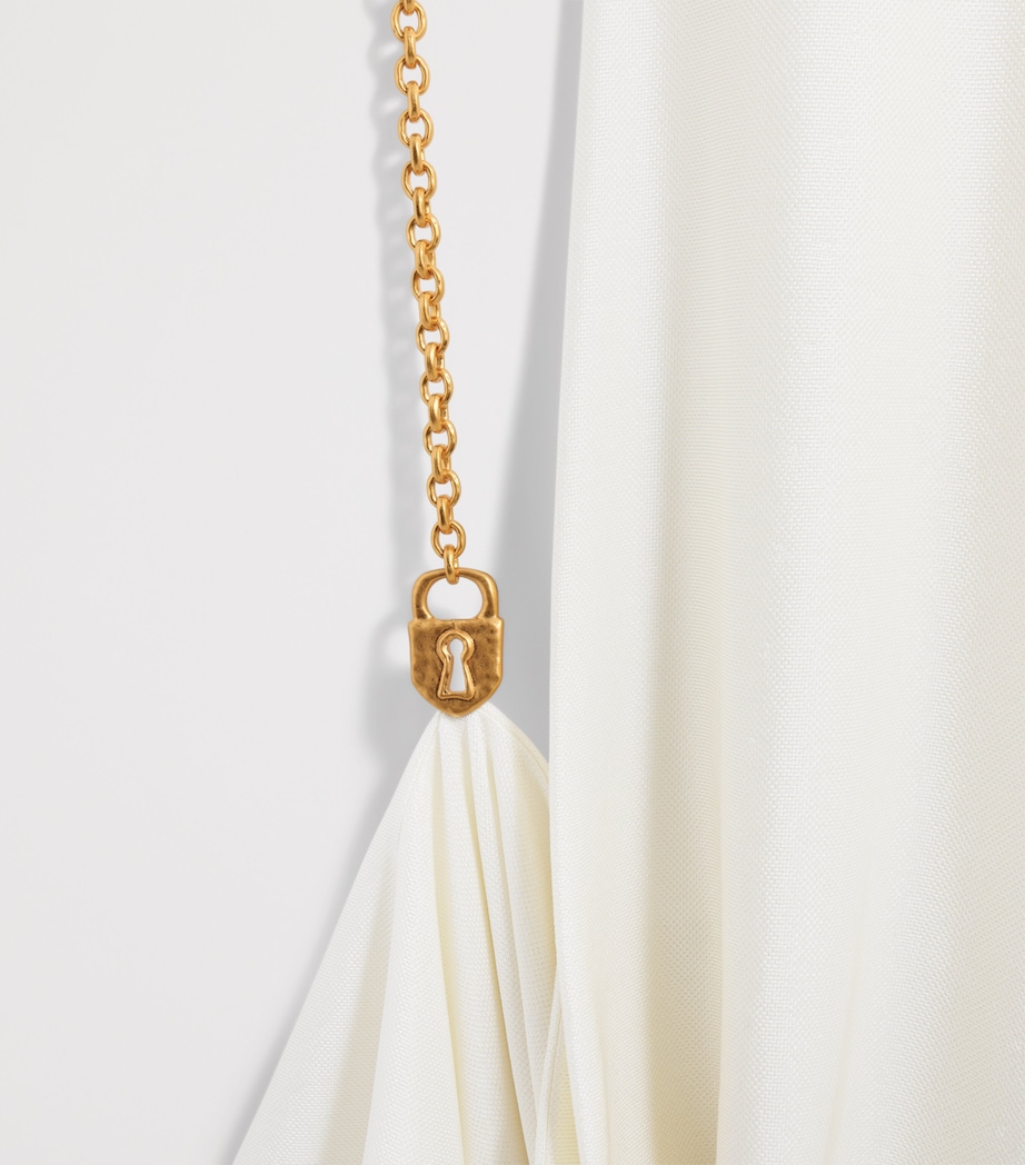 Schiaparelli Womens Keyhole Padlock and Chain Gown White Image 6