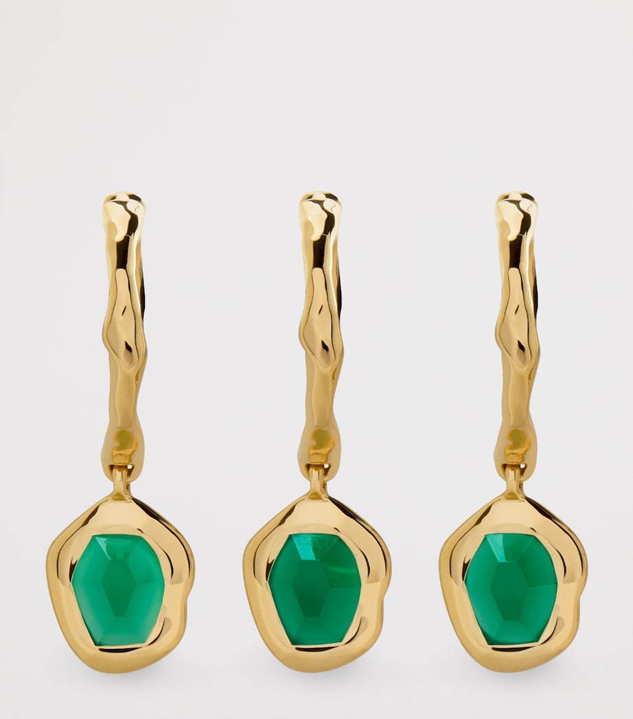 Gold Vermeil and Onyx Odyssey Huggie Earrings 18K GOLD VERMEIL Image 2