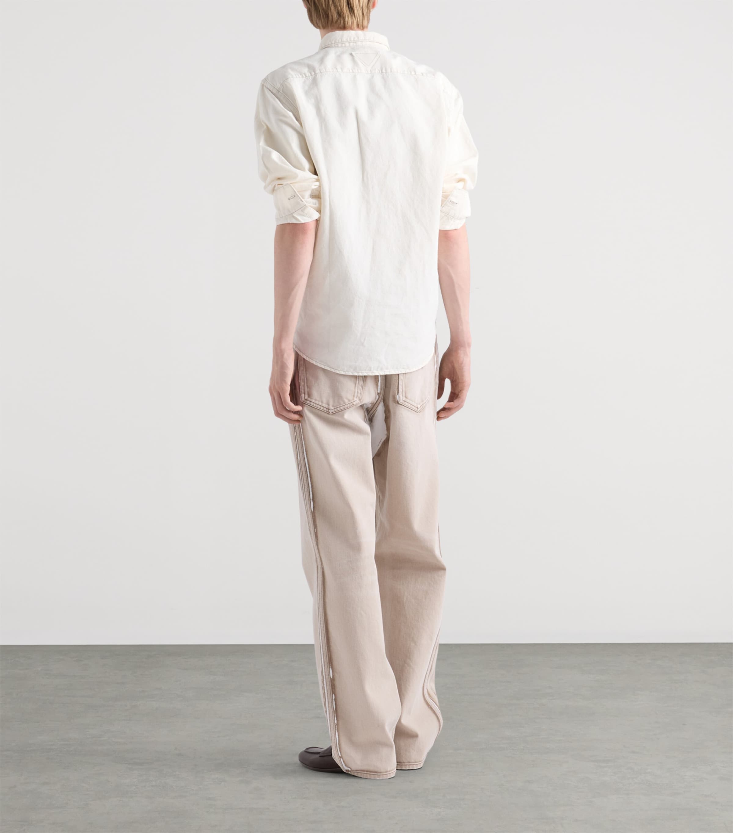 Prada Mens Chambray Button-Down Shirt Image 5