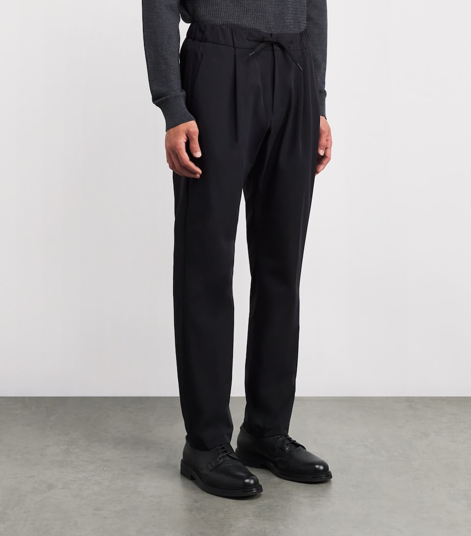 Technical Water-Repellent Drawstring Trousers 9300 BLACK Image 3