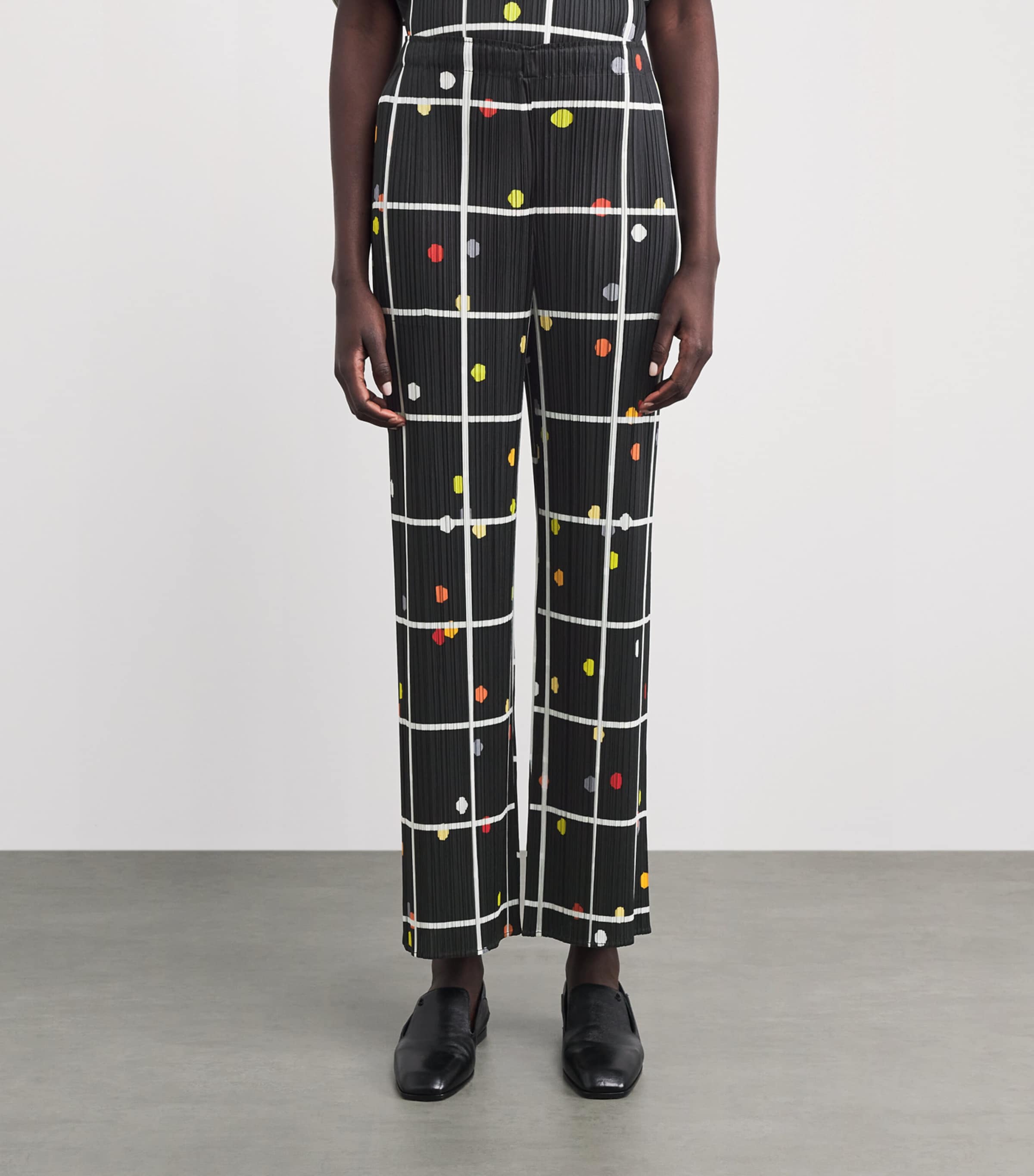 Pleats Please Issey Miyake Womens Crossing Dots Trousers Black Image 4