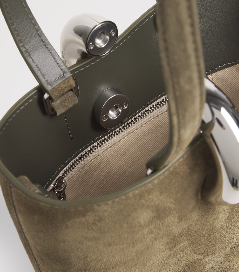 Small Suede Bambola Bucket Bag 560 KHAKI Image 4