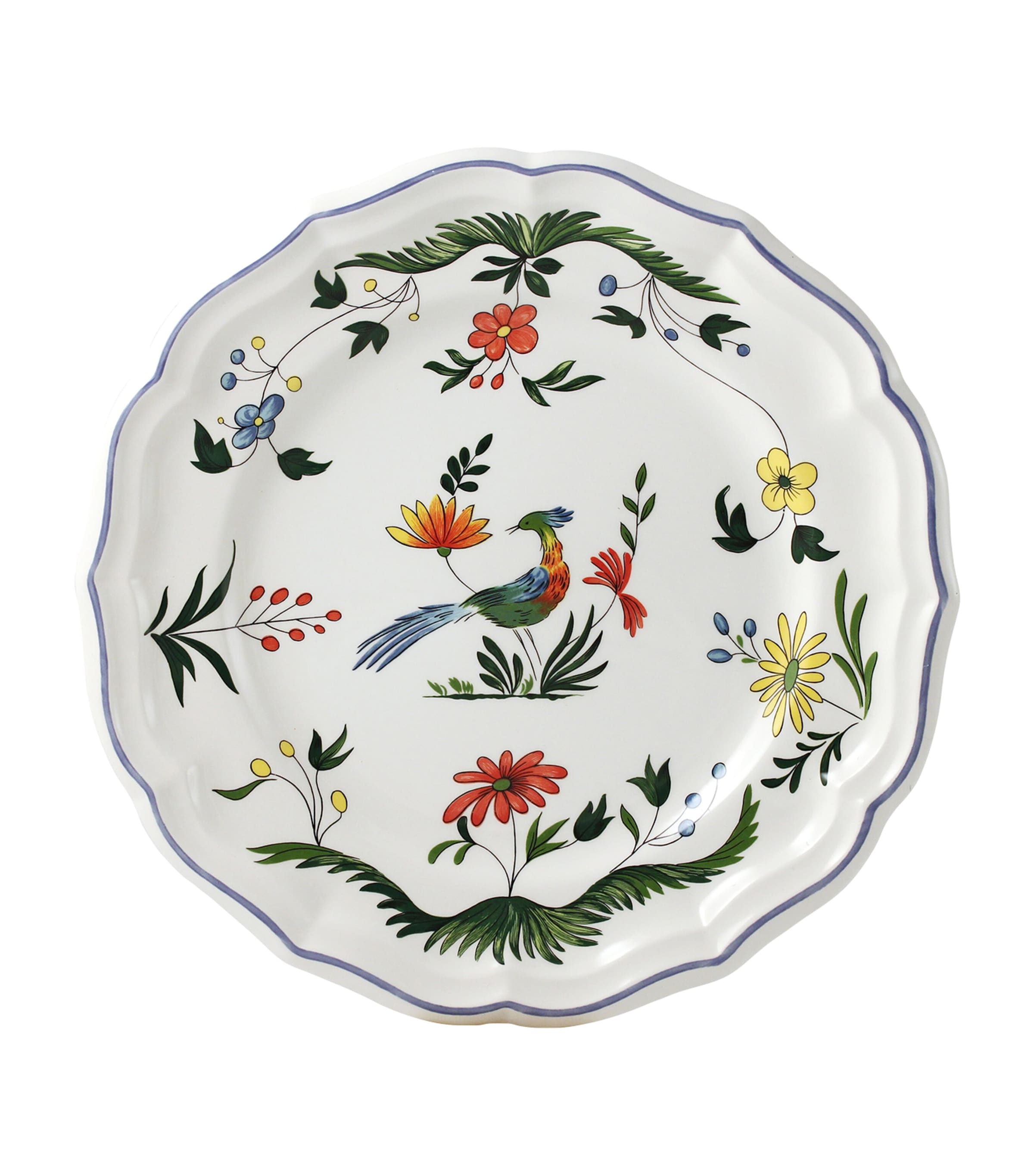 Gien Set Of 4 Oiseaux De Paradis Dinner Plates