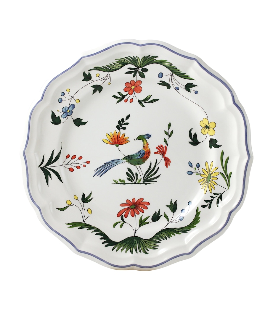Set of 4 Oiseaux de Paradis Dinner Plates (26cm) WHITE, BLUE, GREEN Image 1