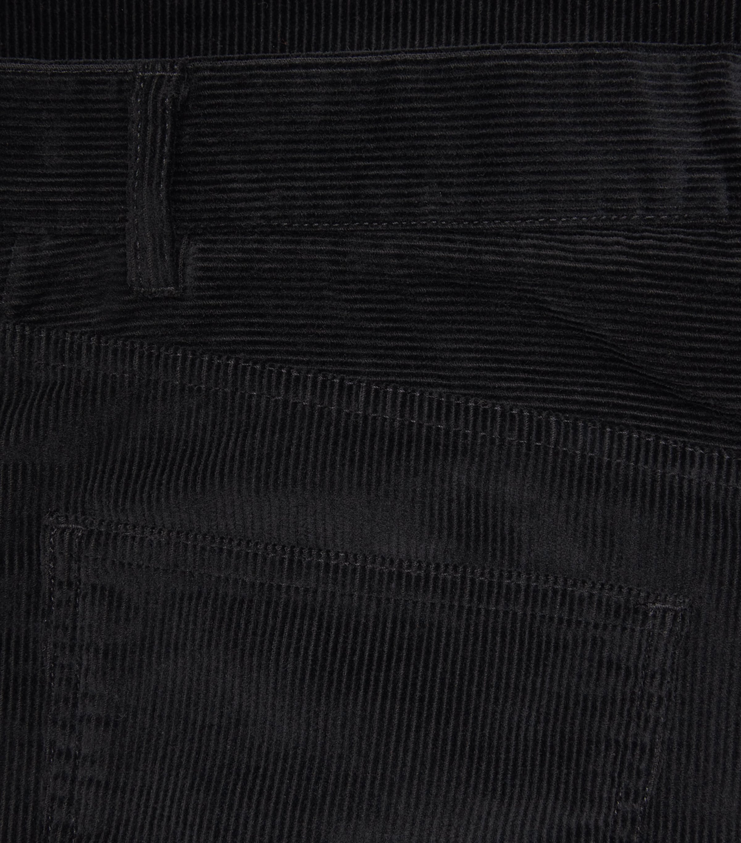 Cotton Corduroy Straight Trousers 001 BLACK Image 5