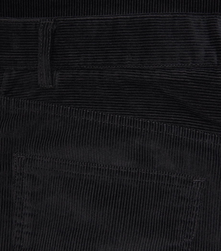 Cotton Corduroy Straight Trousers 001 BLACK Image 5