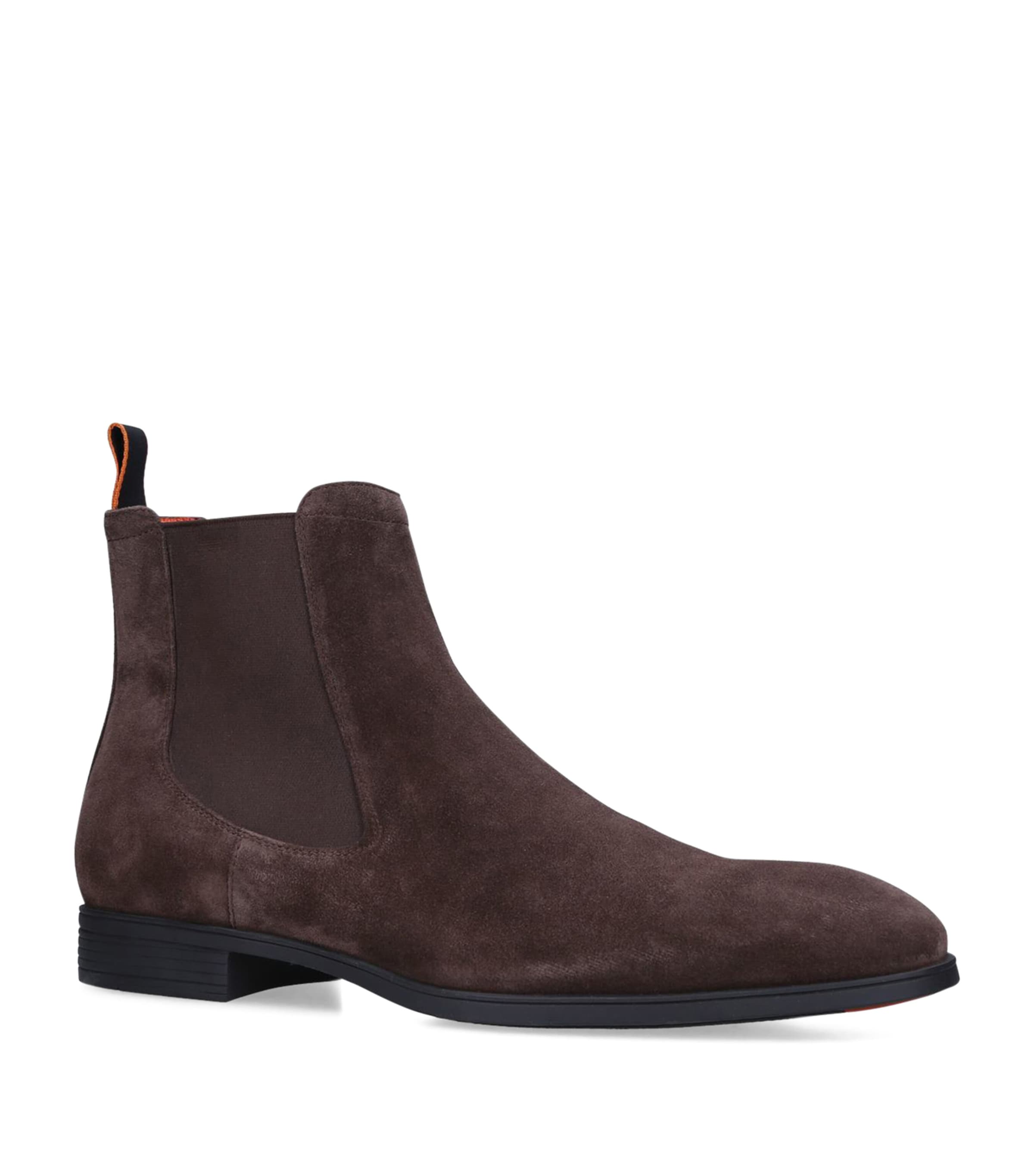 Santoni Leather New Simon Chelsea Boots In Brown