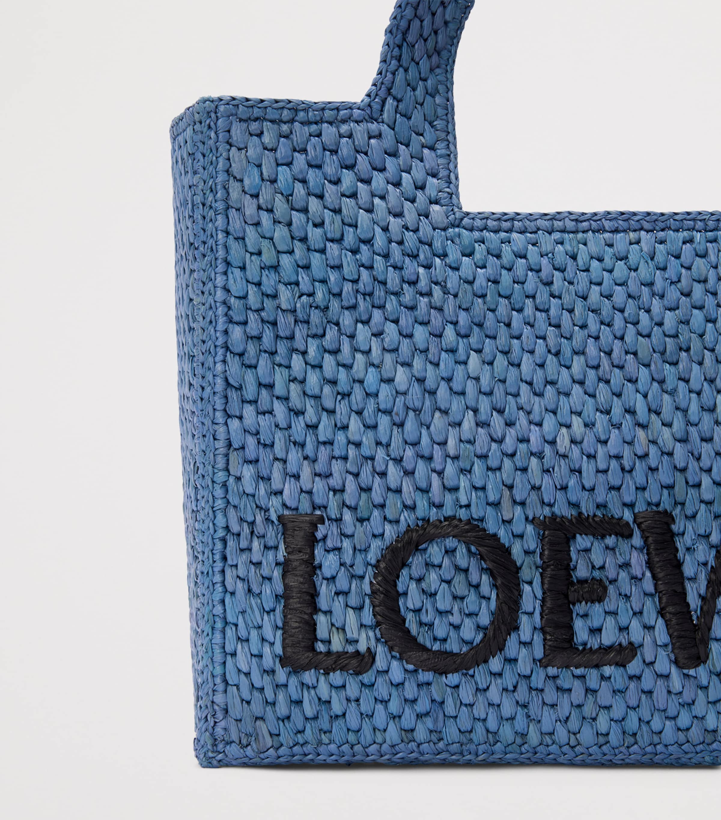 LOEWE x Paula's Ibiza Small Raffia Font Tote Bag | Harrods US