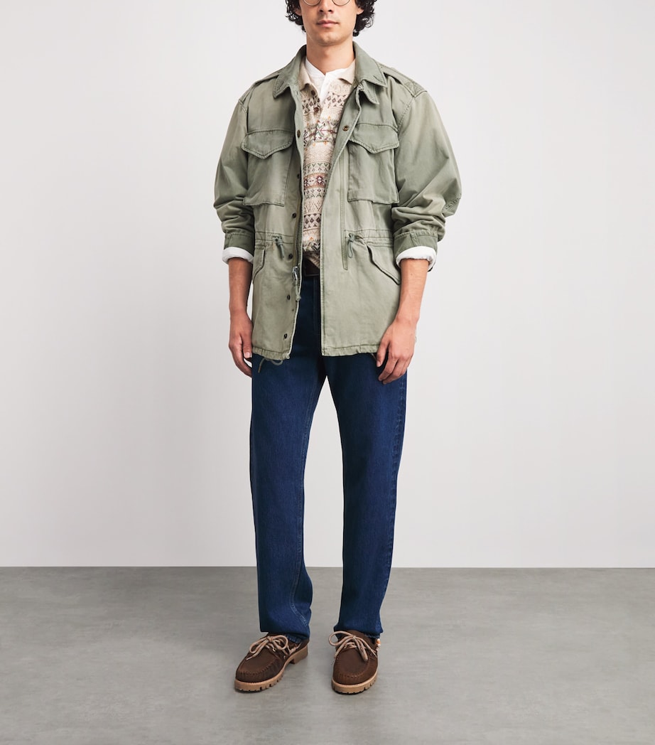 Polo Ralph Lauren Mens Cotton Sateen Field Jacket Mint Olive Washed Image 2