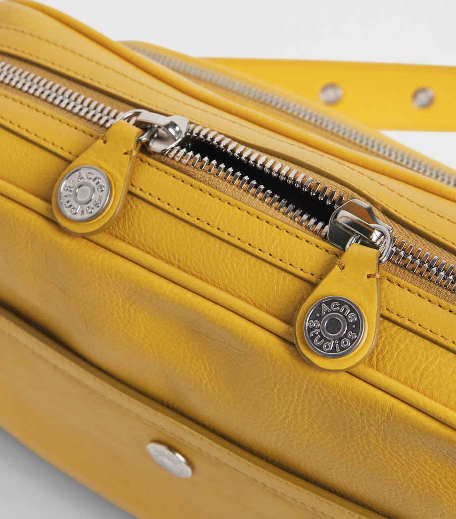 Acne Studios Leather Camero Party Shoulder Bag Mustard Yellow Image 5