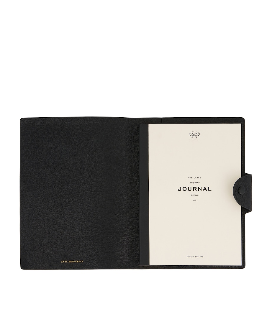 Leather A5 Eyes Journal BLACK Image 3