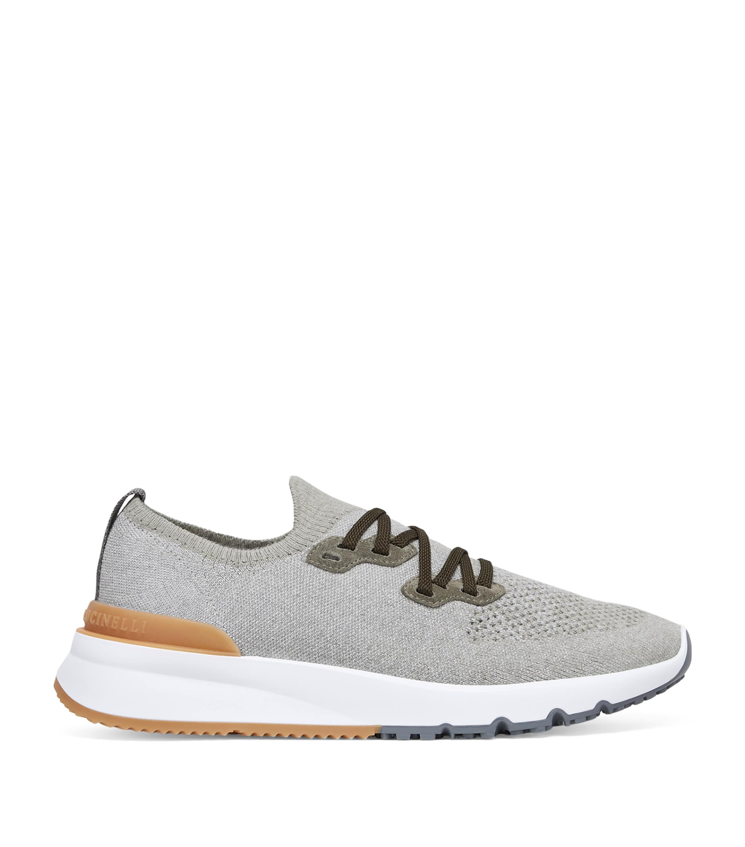 Brunello Cucinelli Cotton-blend Running Shoes In Green