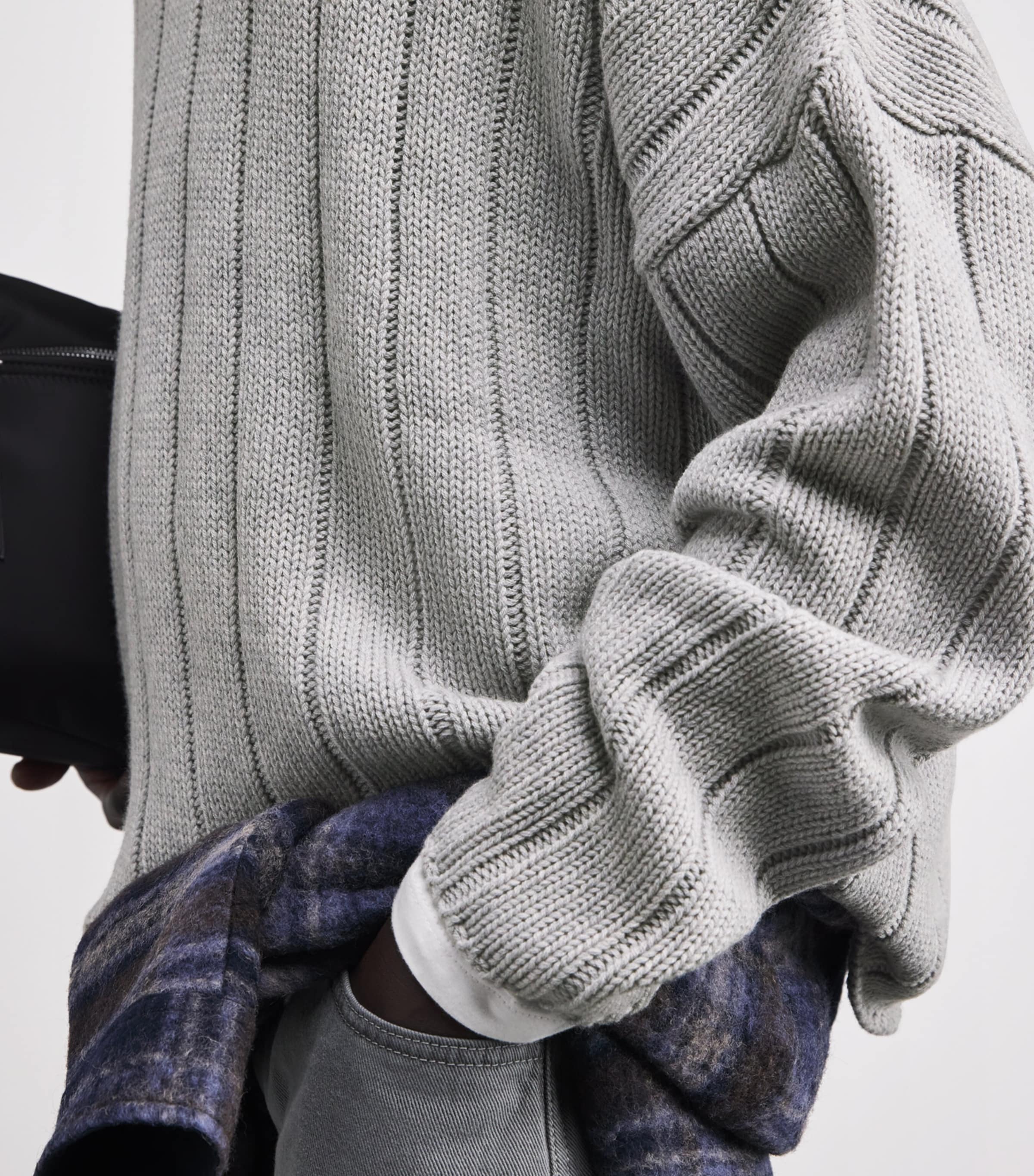 Wool-Blend Large-Rib Sweater GREY Image 6