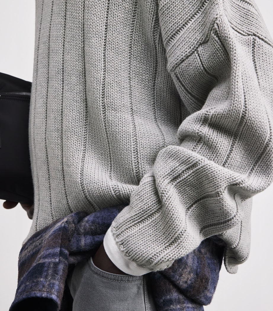 Wool-Blend Large-Rib Sweater GREY Image 6