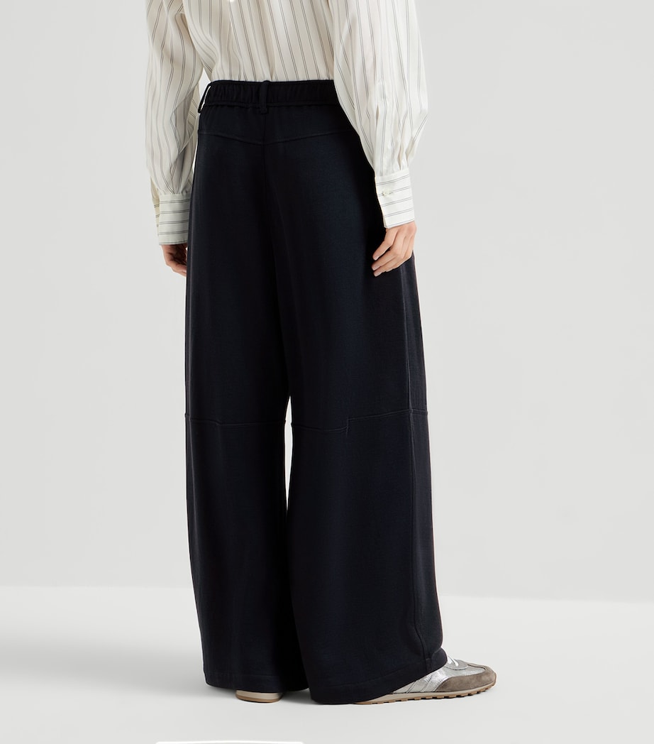 Brunello Cucinelli Womens Cotton-Silk Interlock Track Pants Image 5