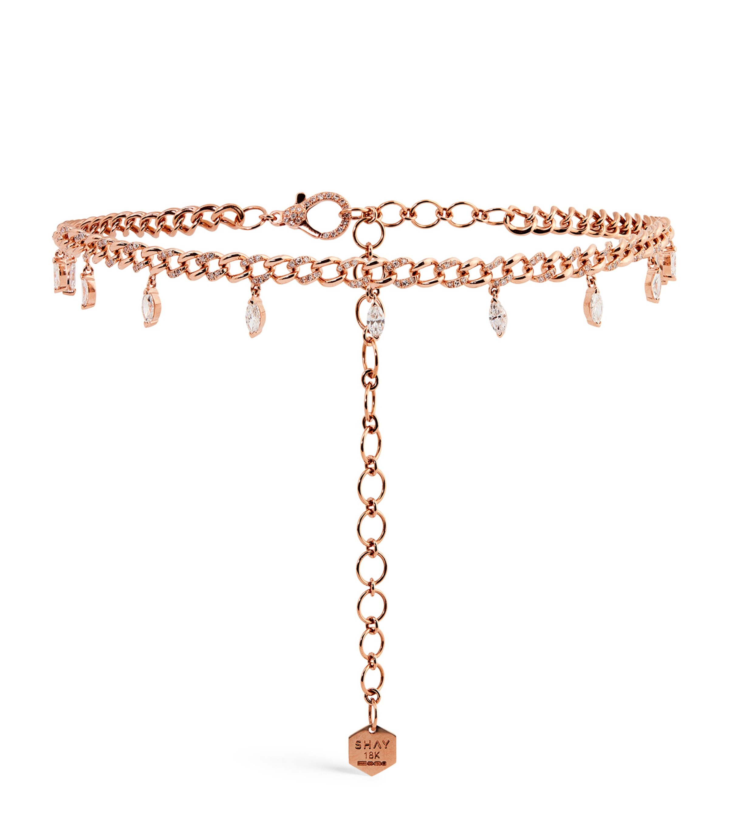 SHAY Rose Gold Rose Gold and Diamond Choker Necklace | Harrods UK
