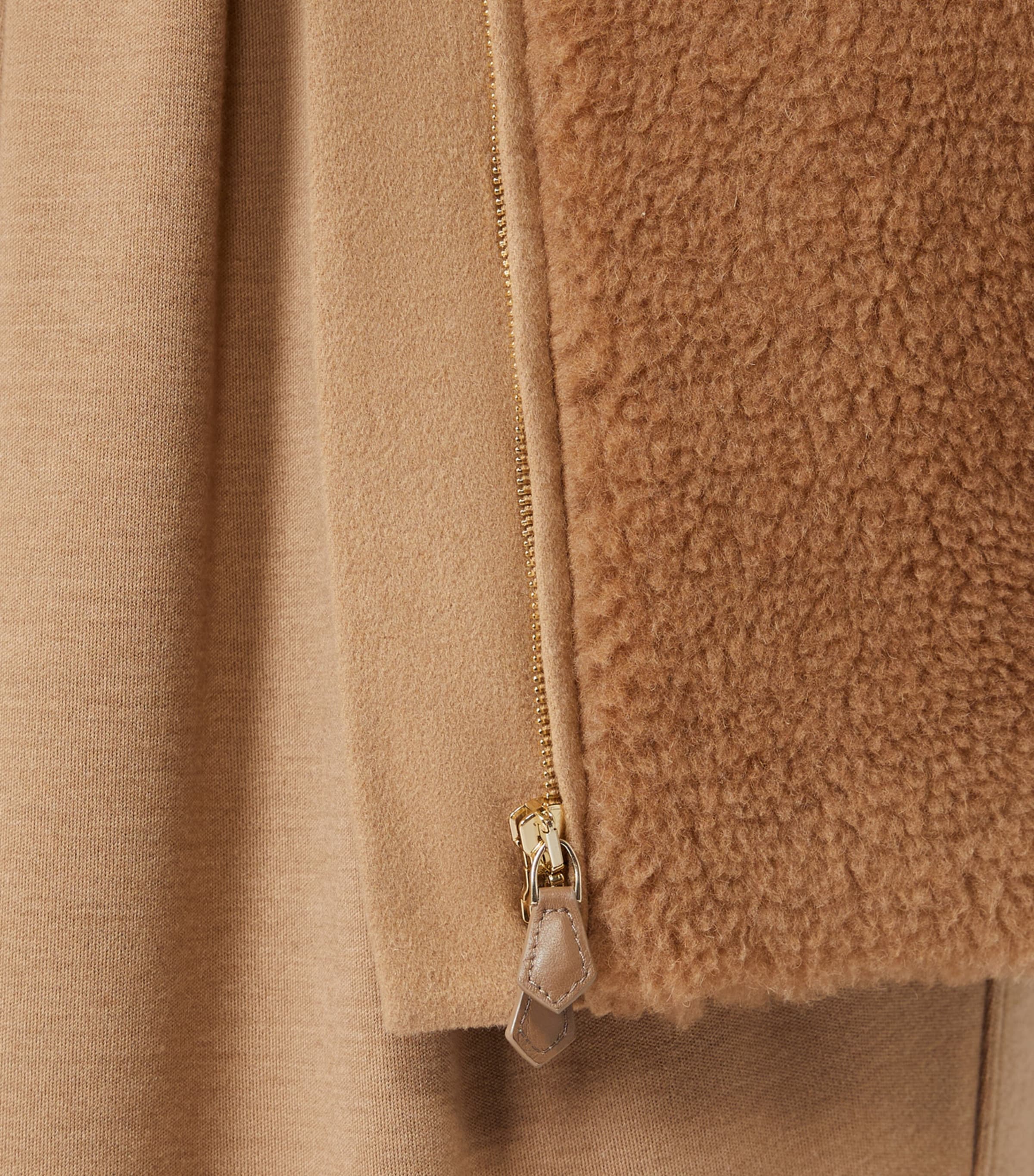 Max Mara Womens Camel-Silk Hooded Coat Camel Image 7