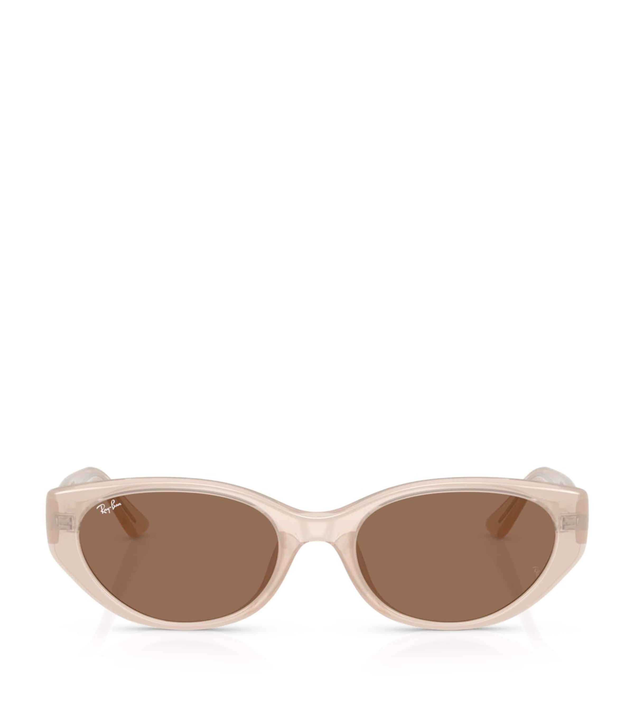 Ray Ban Rb4457d Bio-based Sunglasses Opal Beige Frame Brown Lenses 55-19 In Brown