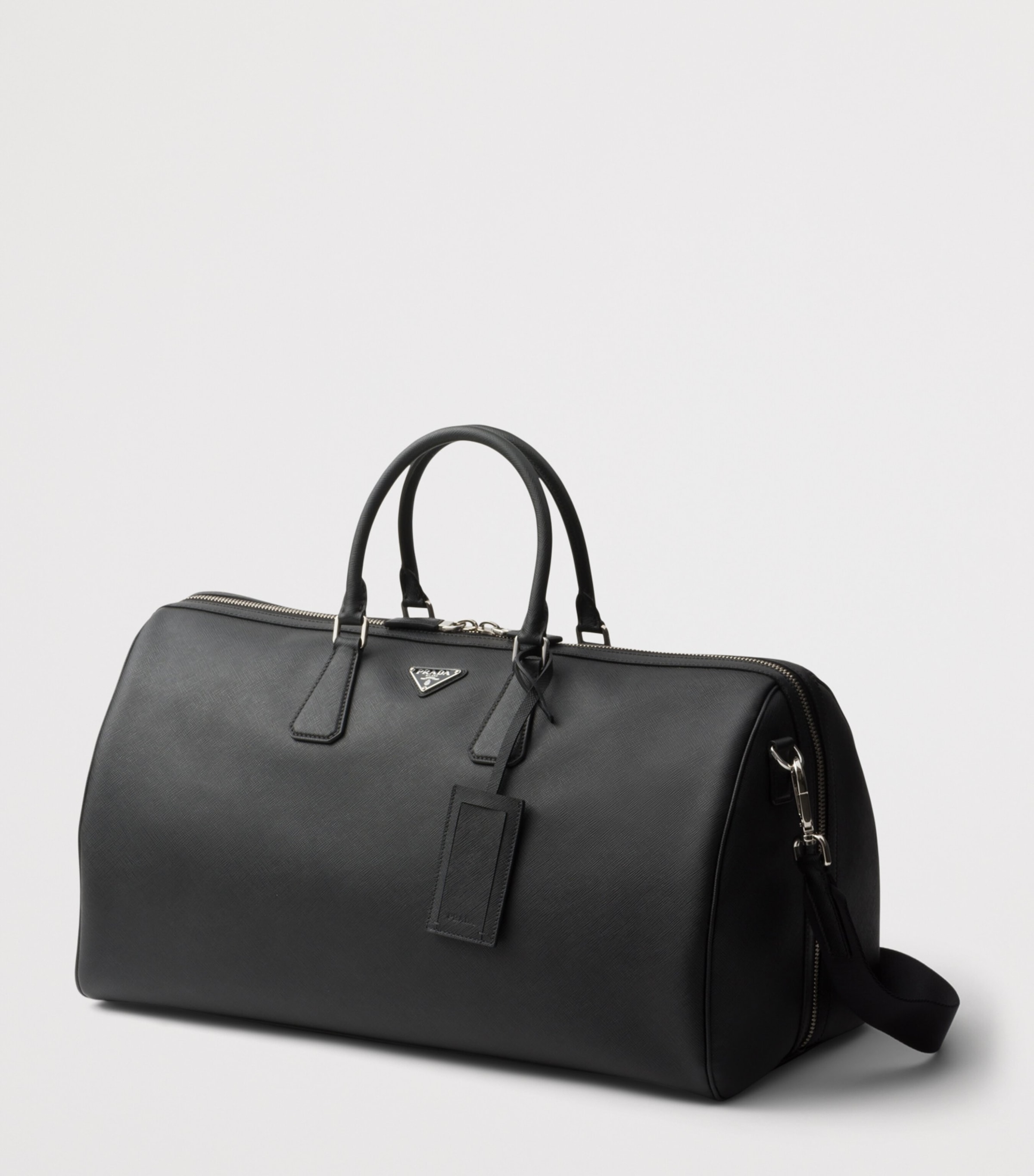 Prada Saffiano Leather Travel Bag Black Image 4