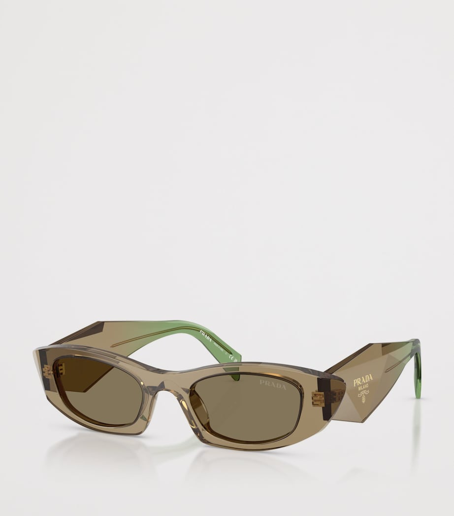 Prada Acetate Oval Sunglasses Brown Image 2