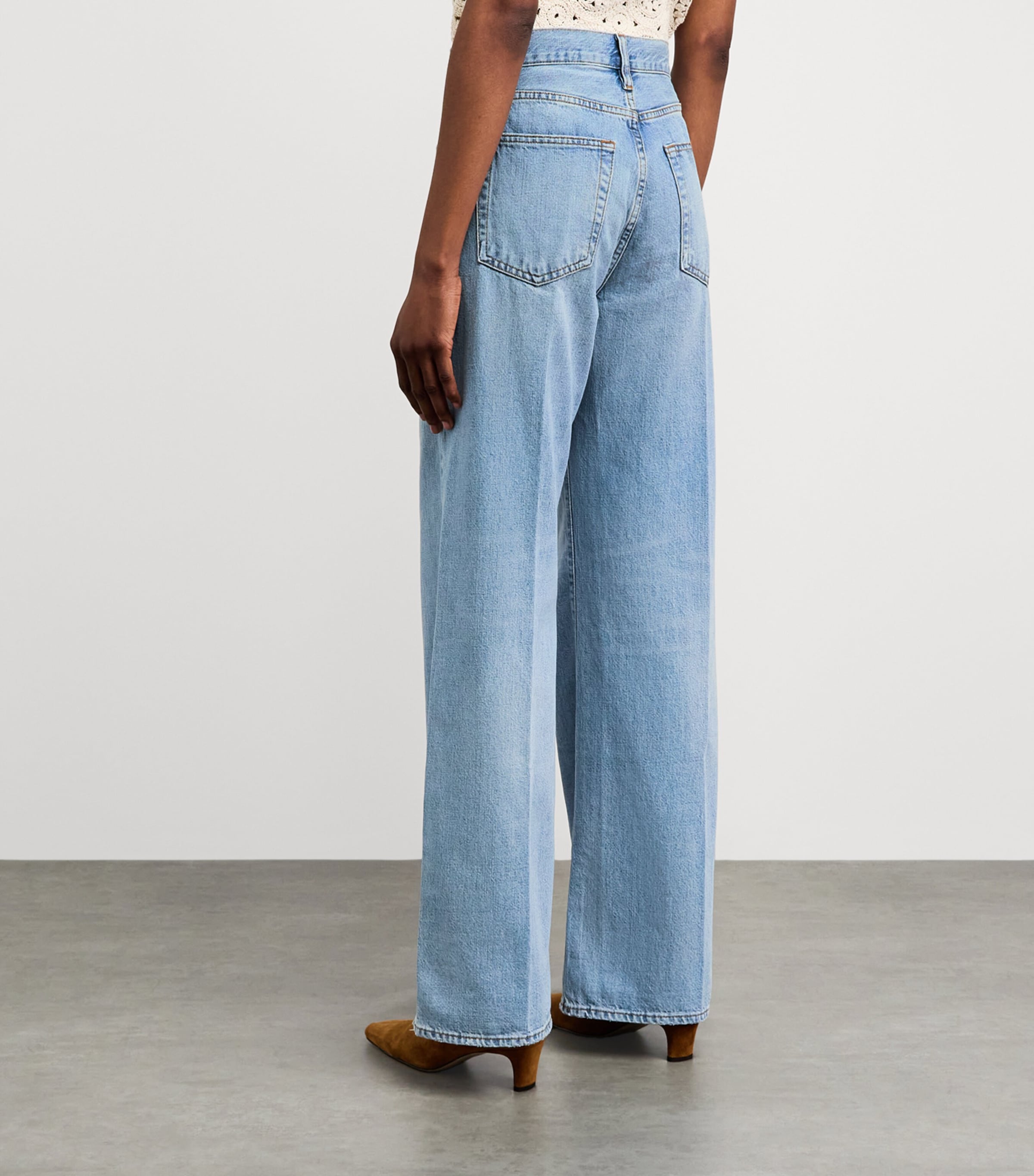 FRAME Womens The Stroll Wide-Leg Jeans Frey Frey Image 5