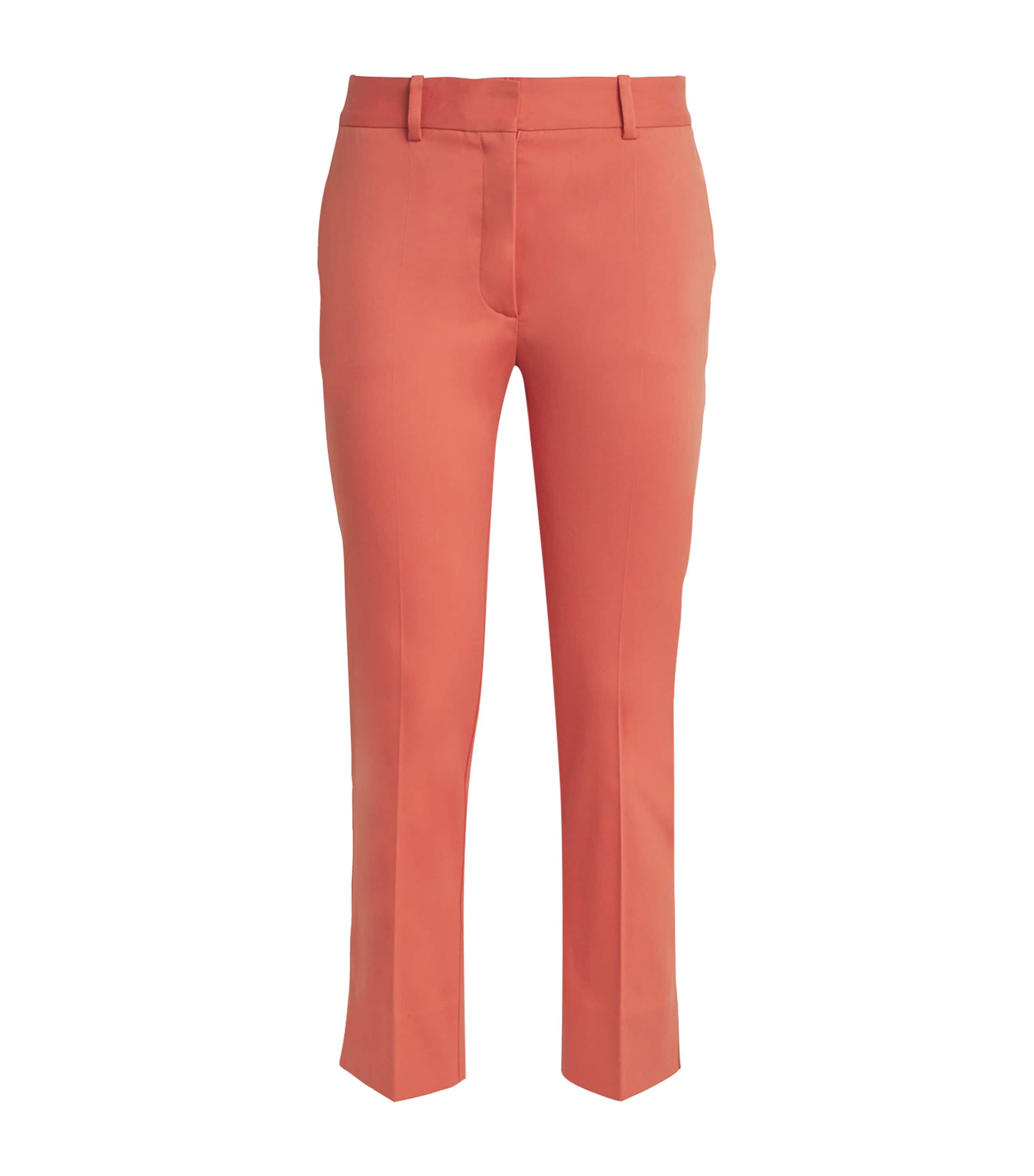 Joseph Cotton Gabardine Tailored Trousers In Orange