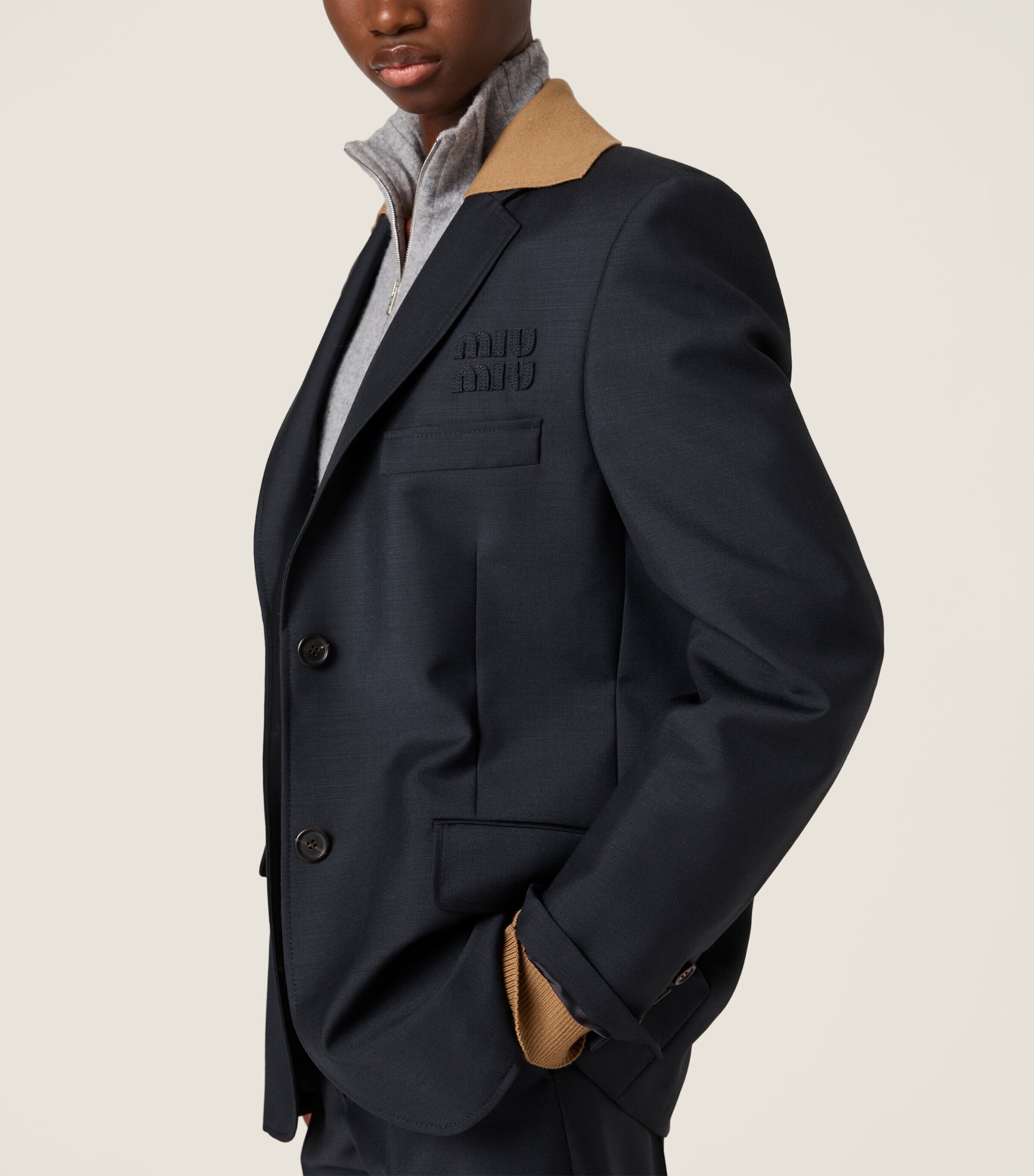 Miu Miu Womens Mohair-Wool Blazer Image 4