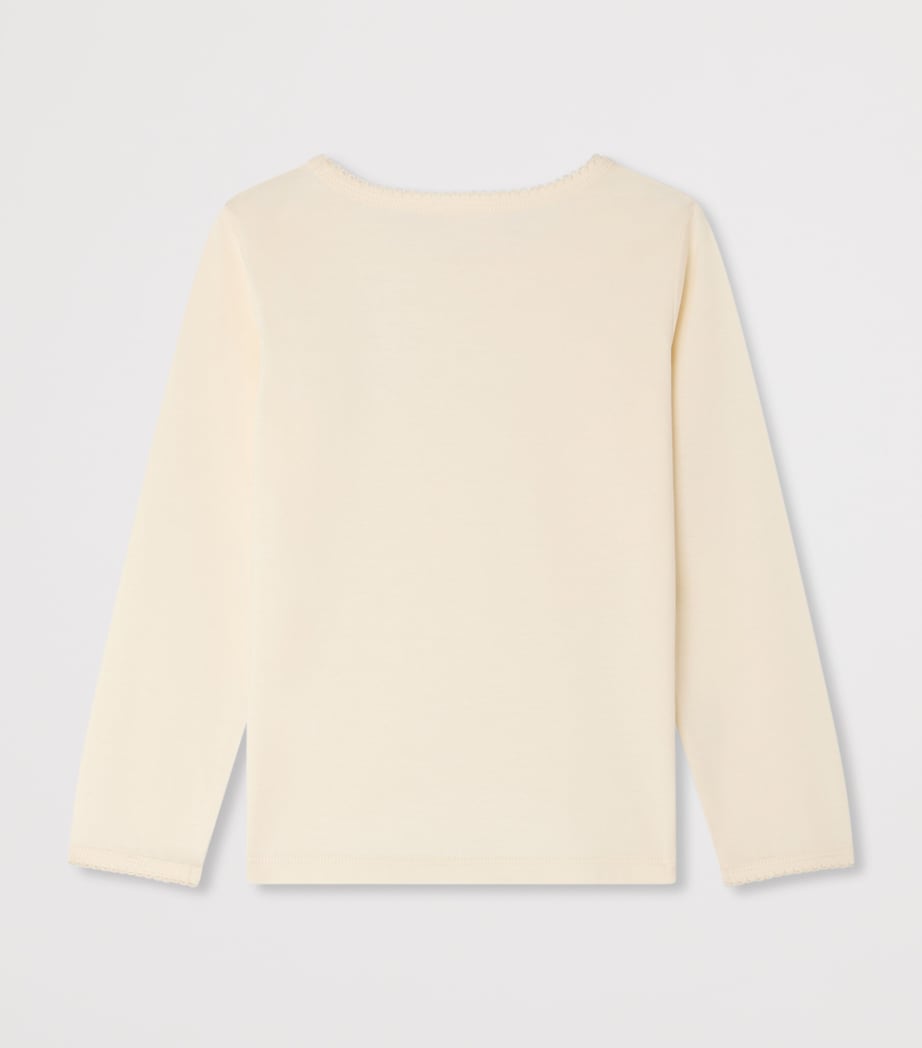 Bonpoint Cotton Embellished Top (4-8 Years) Upb Blanc Lait Image 2