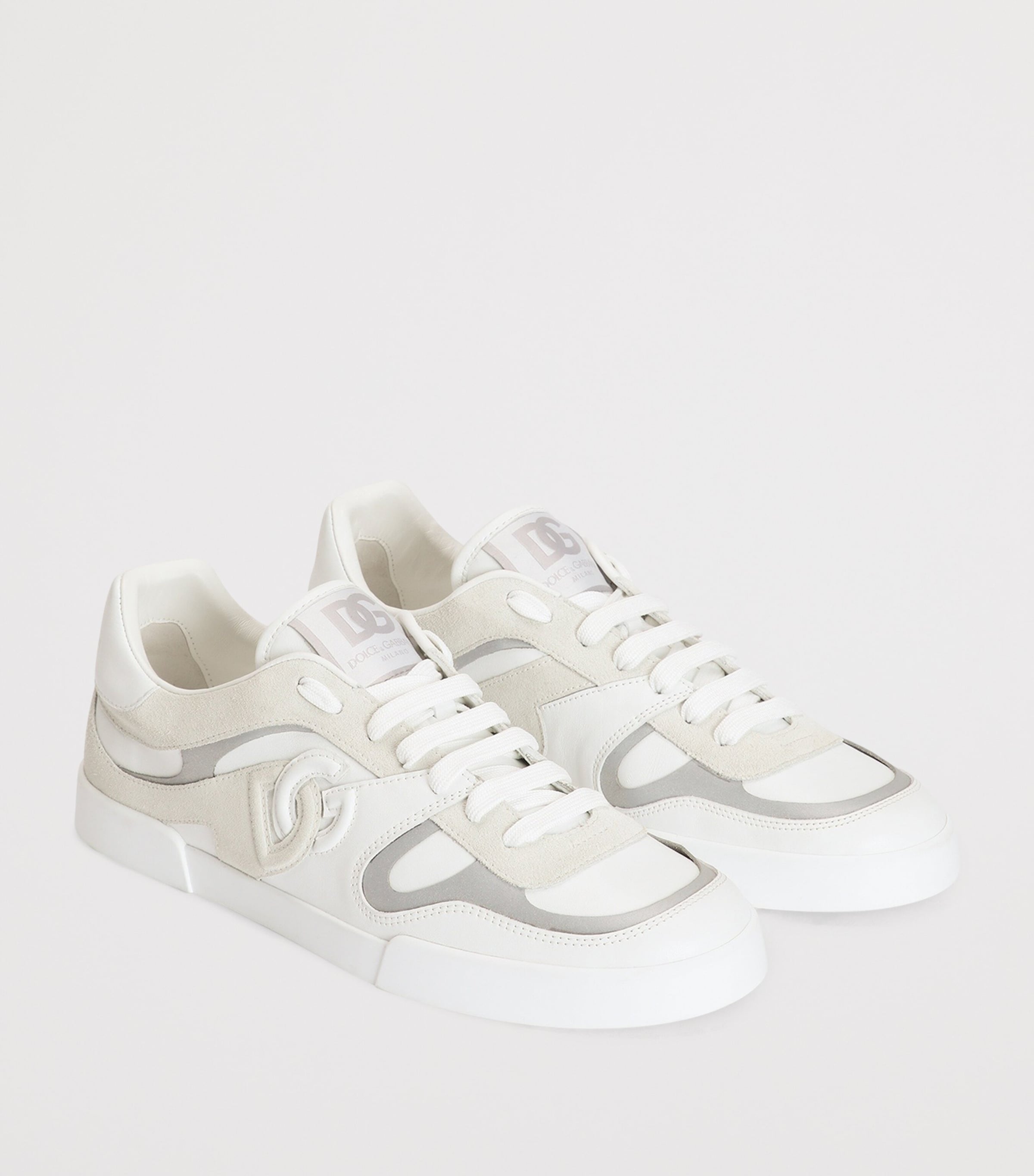 Dolce&Gabbana Leather-Panelled Logo Sneakers Bianco/ghiacci Image 2