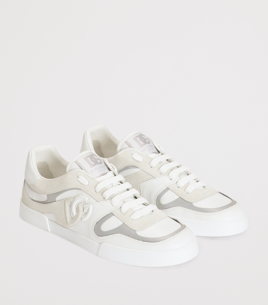 Dolce&Gabbana Leather-Panelled Logo Sneakers Bianco/ghiacci Image 2