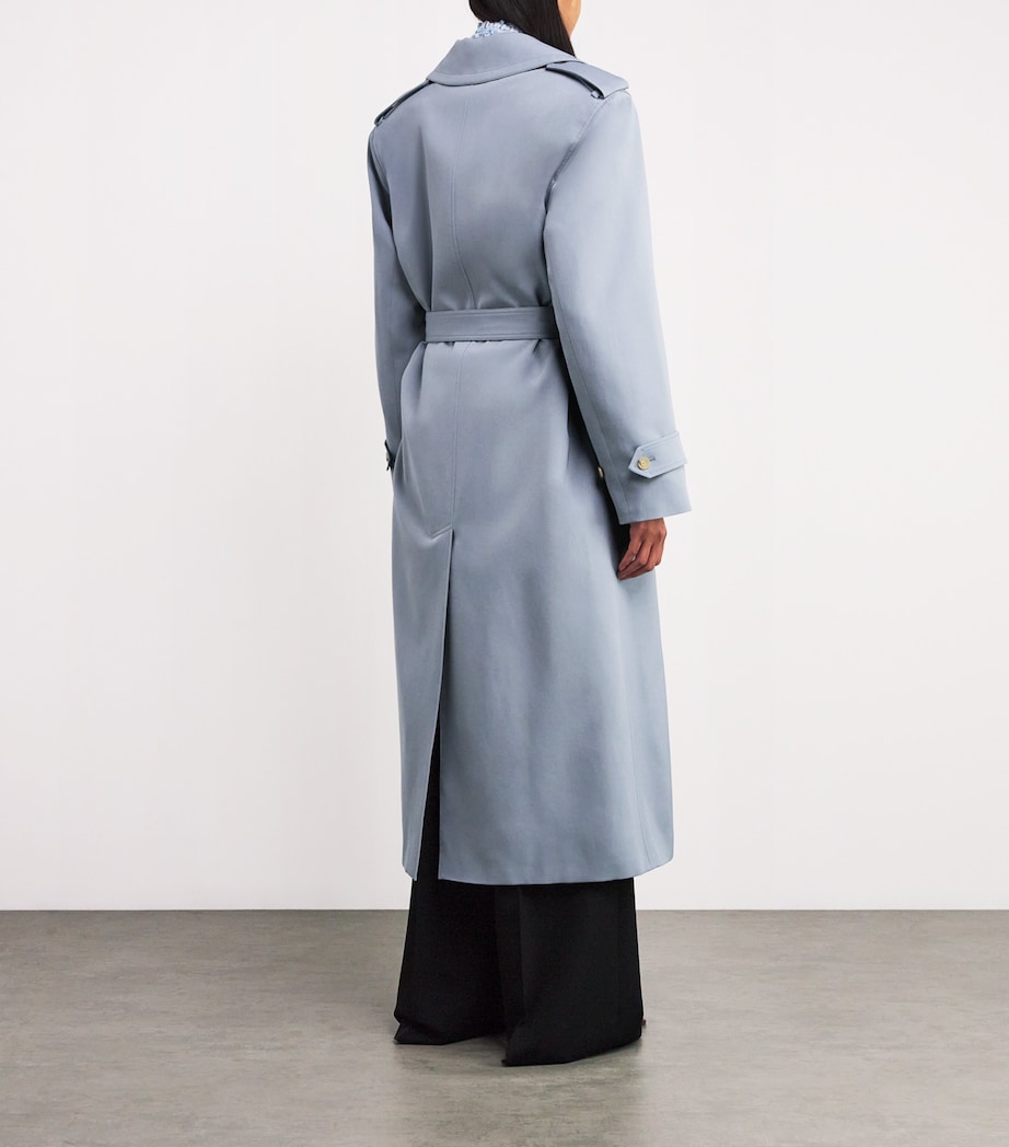Stella McCartney Womens Wool-Blend Trench Coat Mist Image 4