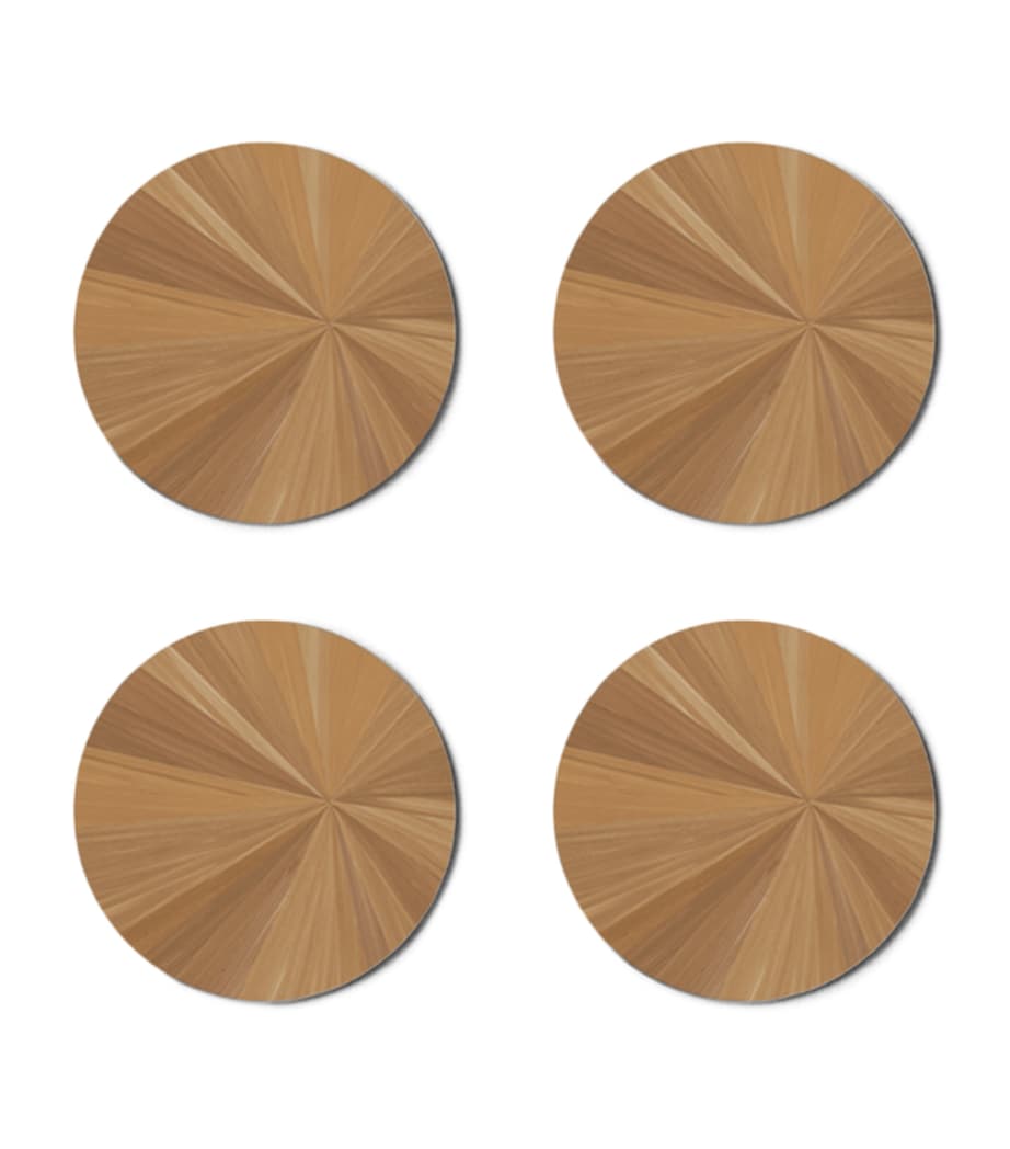Set of 4 Soleil Round Coasters BRONZE Image 1