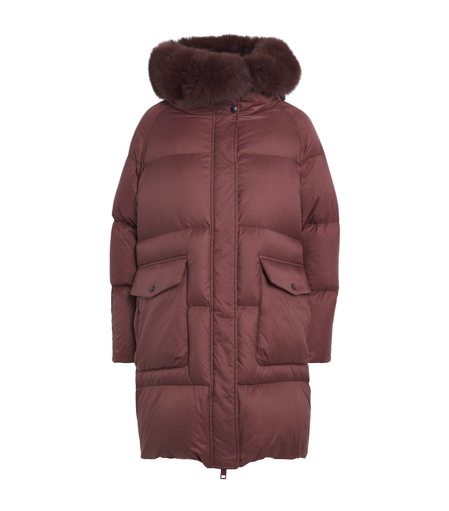 Down Fox Fur-Trim Puffer Jacket A6080 Image 1