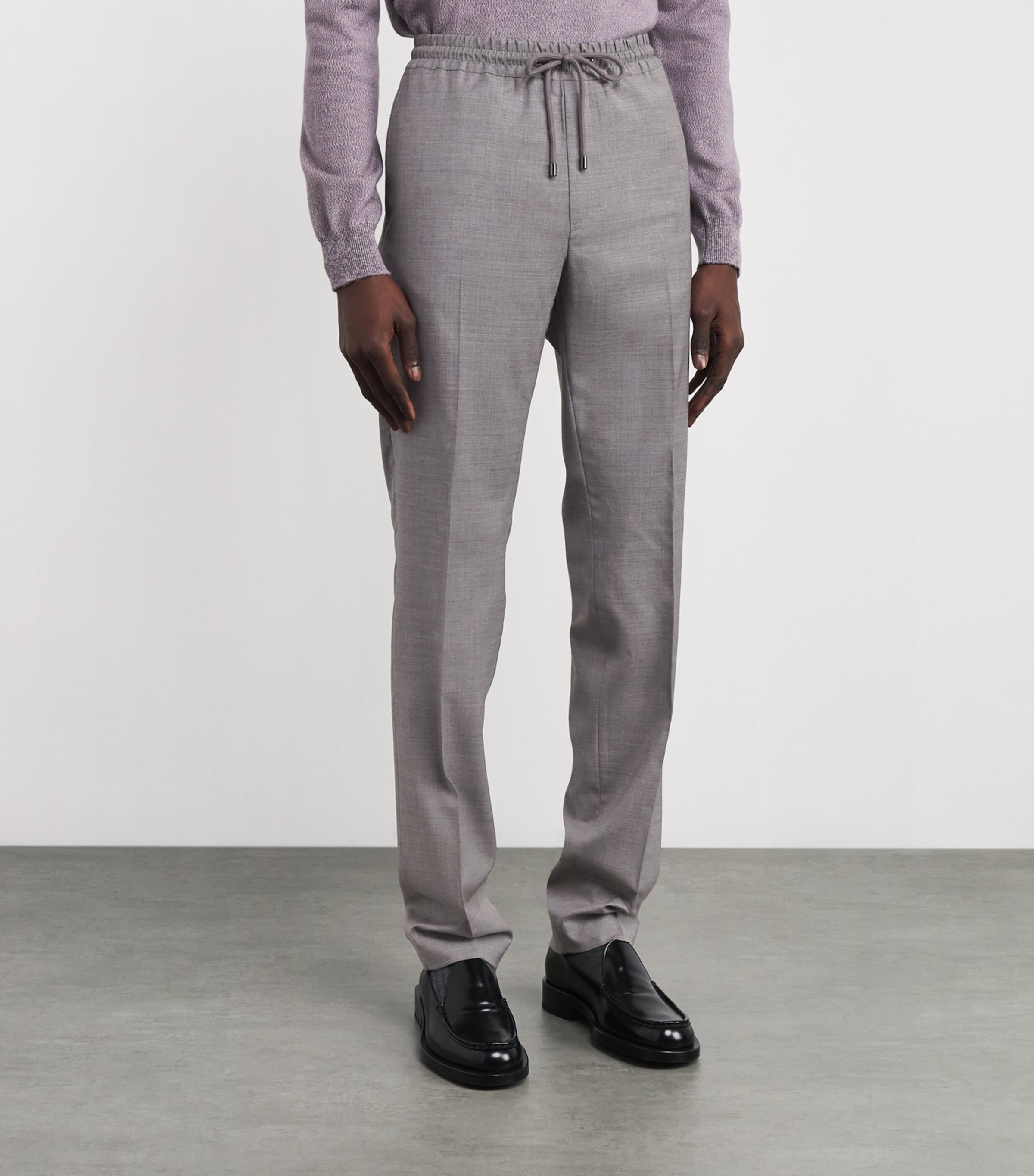 Stretch-Wool Drawstring Trousers 21 LIGHT GREY Image 3