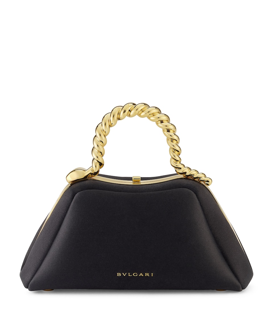 Bvlgari x Geraldine Guyot Mini Satin Serpentine Top-Handle Bag Black