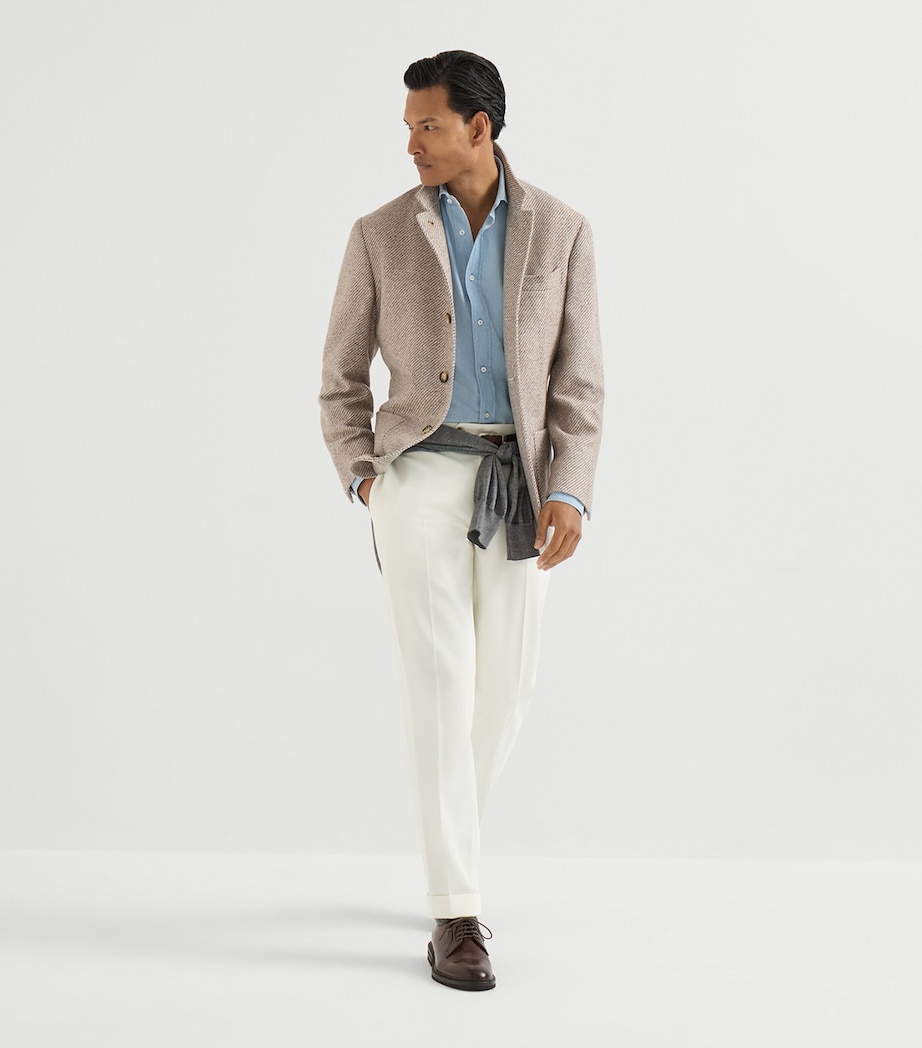 Brunello Cucinelli Mens Cotton-Virgin Wool Gabardine Trousers Image 5