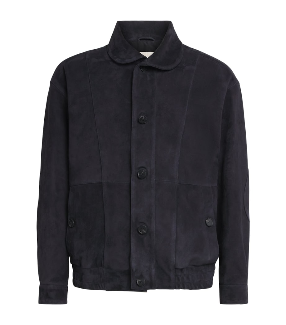 Arma Mens Lamb Suede Plato Jacket Dark Navy Image 1