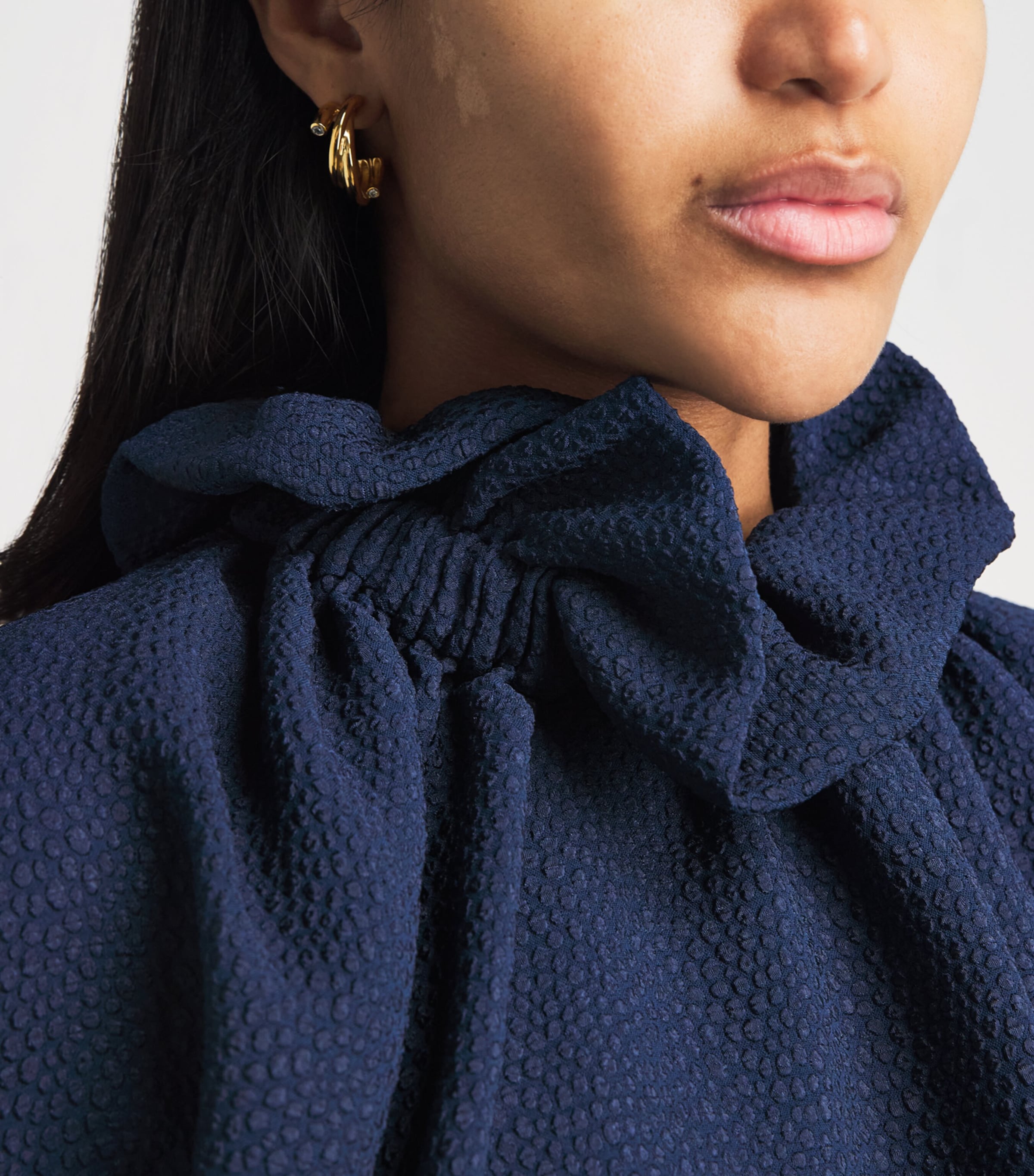 Edeline Lee Womens Ruff Blouse Navy Image 3