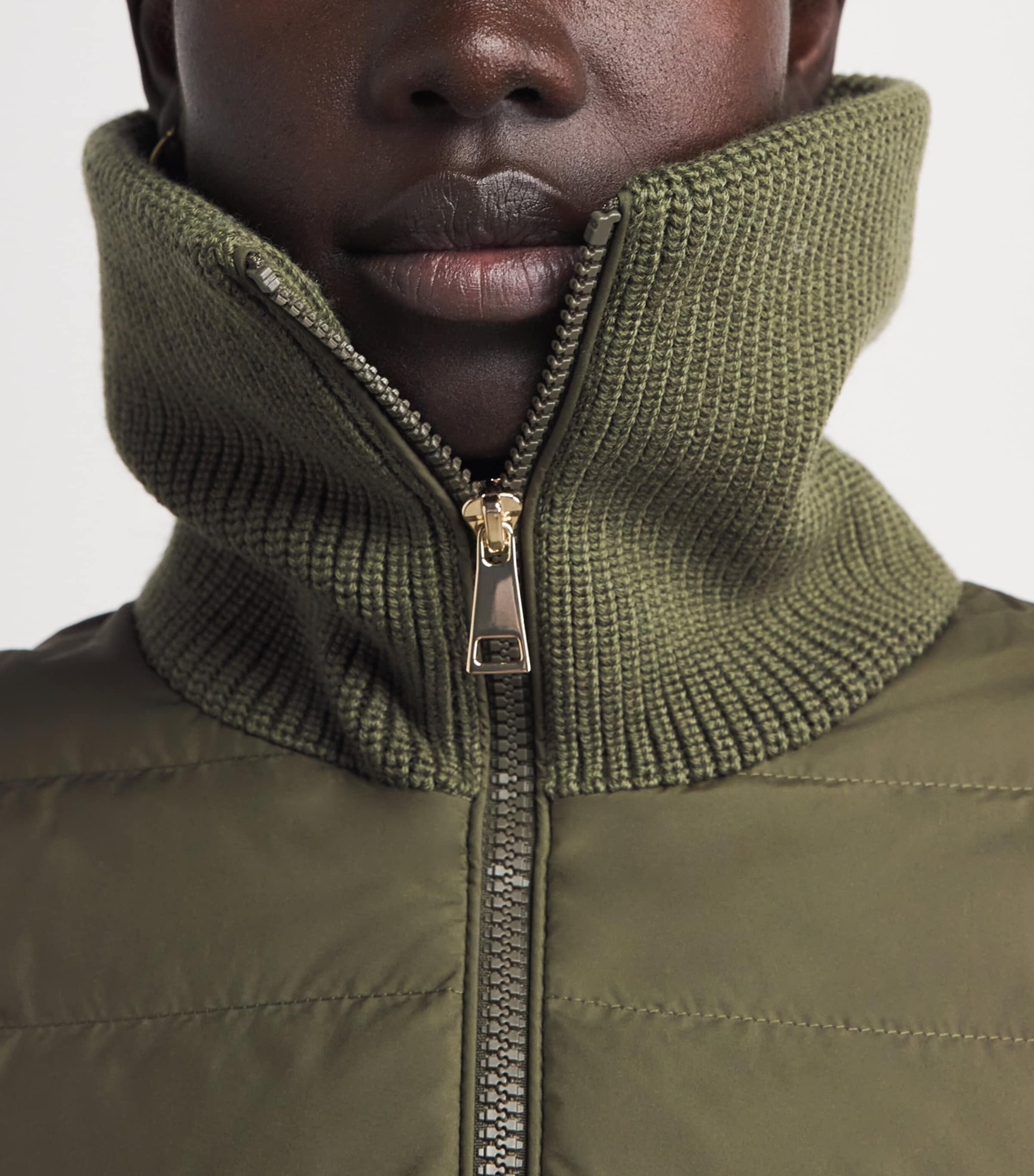 Moncler Womens Virgin Wool Padded Quilted Cardigan Image 6